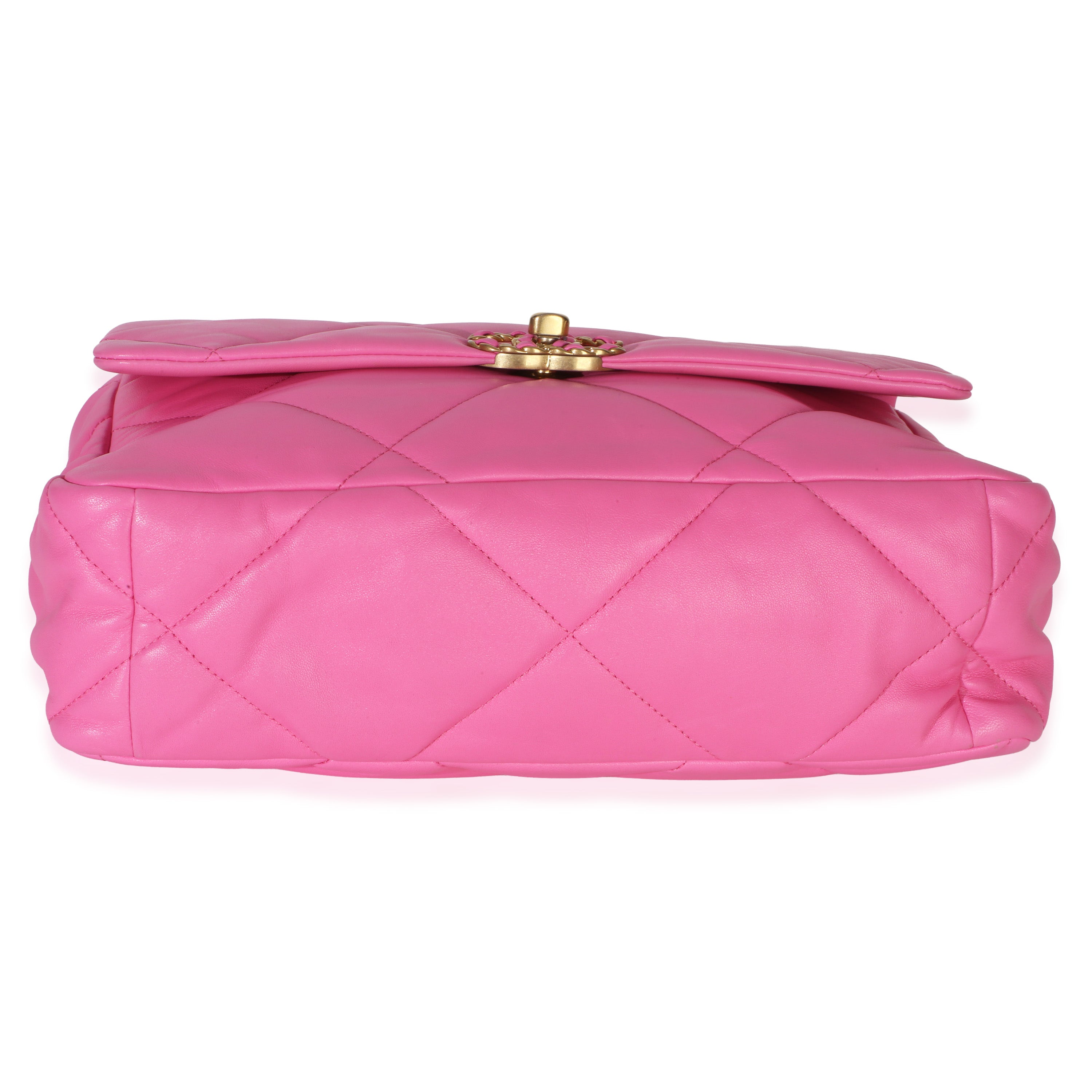 Pink Quilted Lambskin Large Chanel 19 Flap Bag