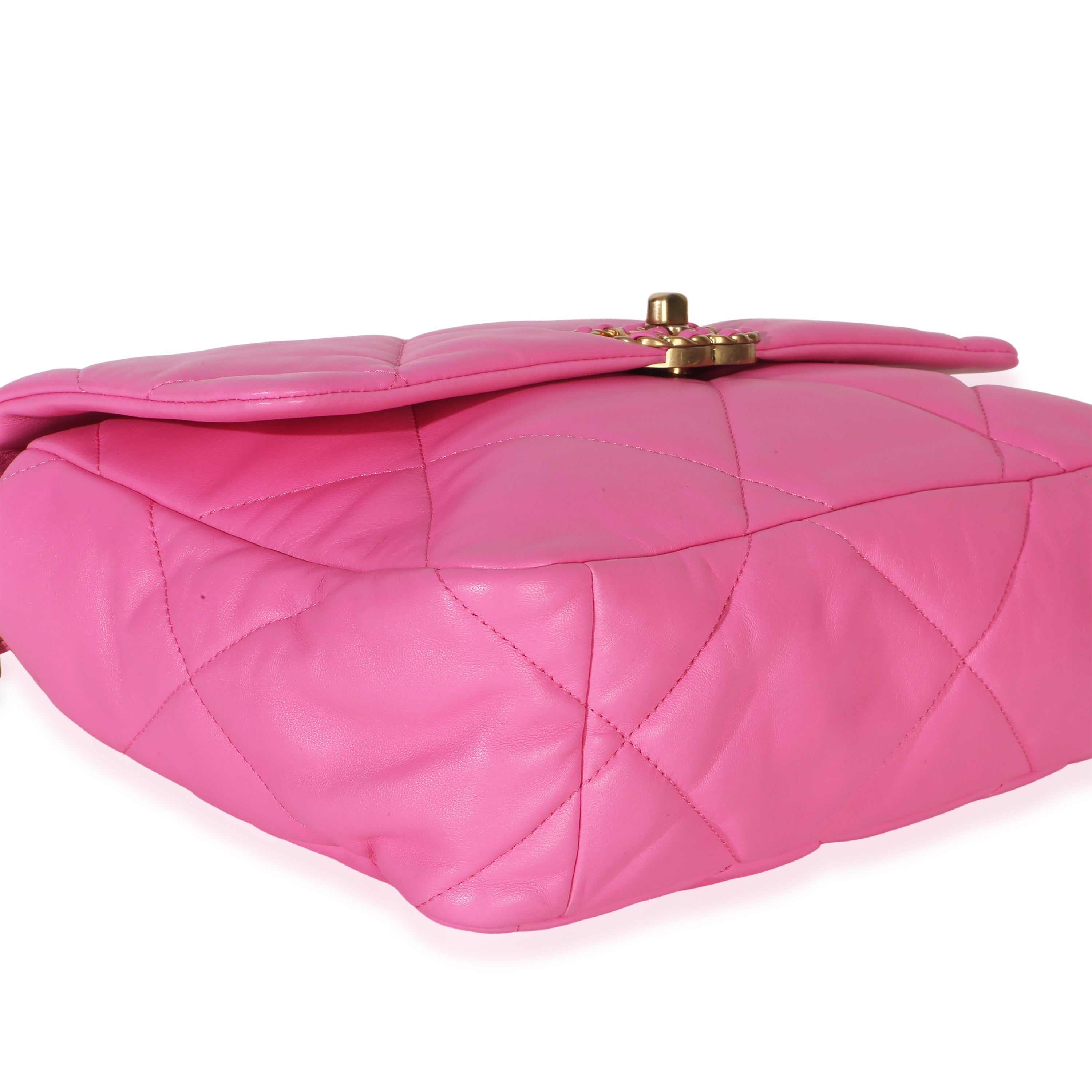Pink Quilted Lambskin Large Chanel 19 Flap Bag