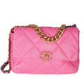 Pink Quilted Lambskin Large Chanel 19 Flap Bag