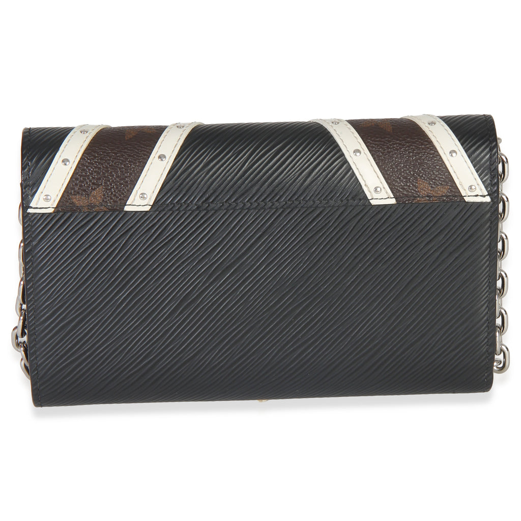Black White V Monogram Canvas Twist Wallet on Chain