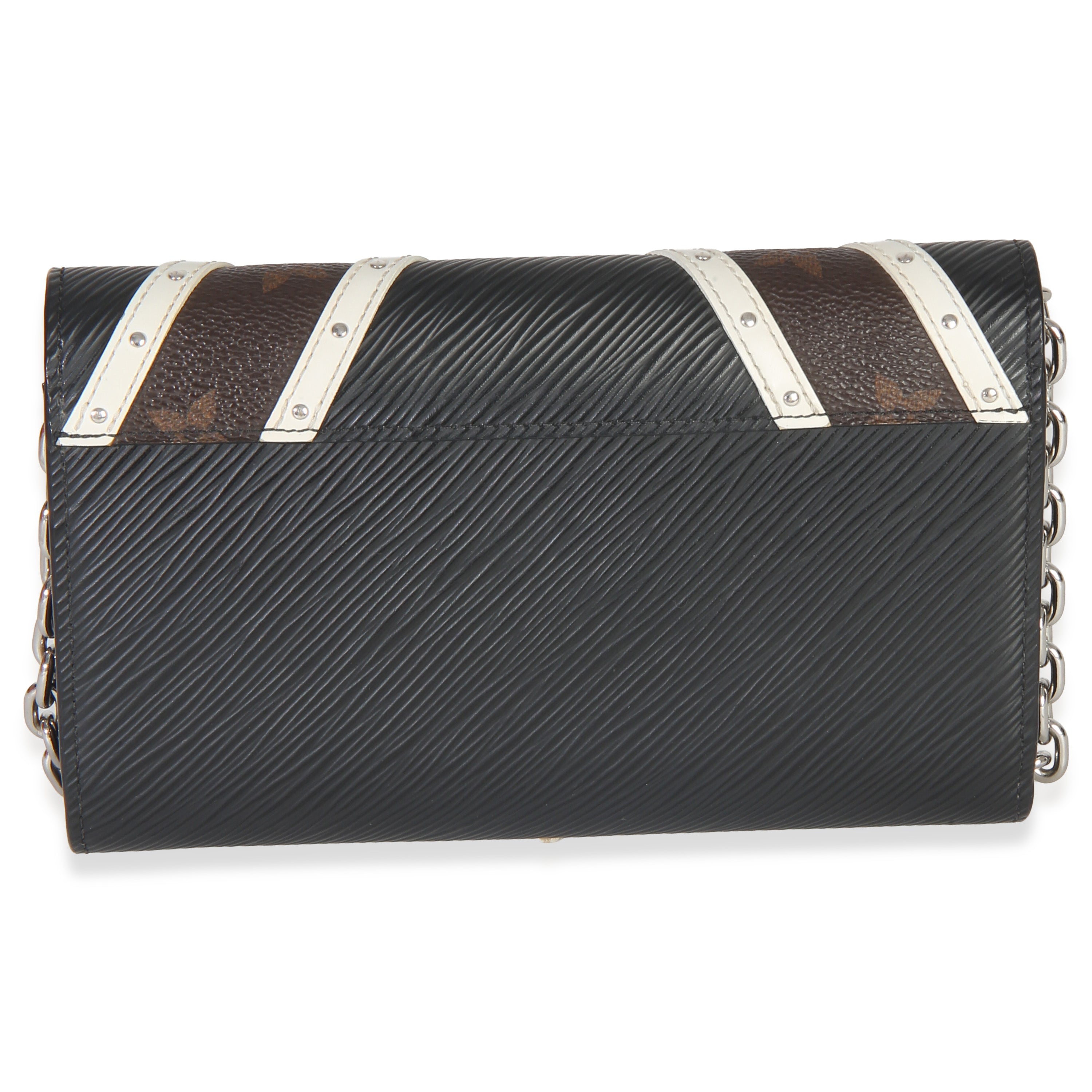 Black White V Monogram Canvas Twist Wallet on Chain