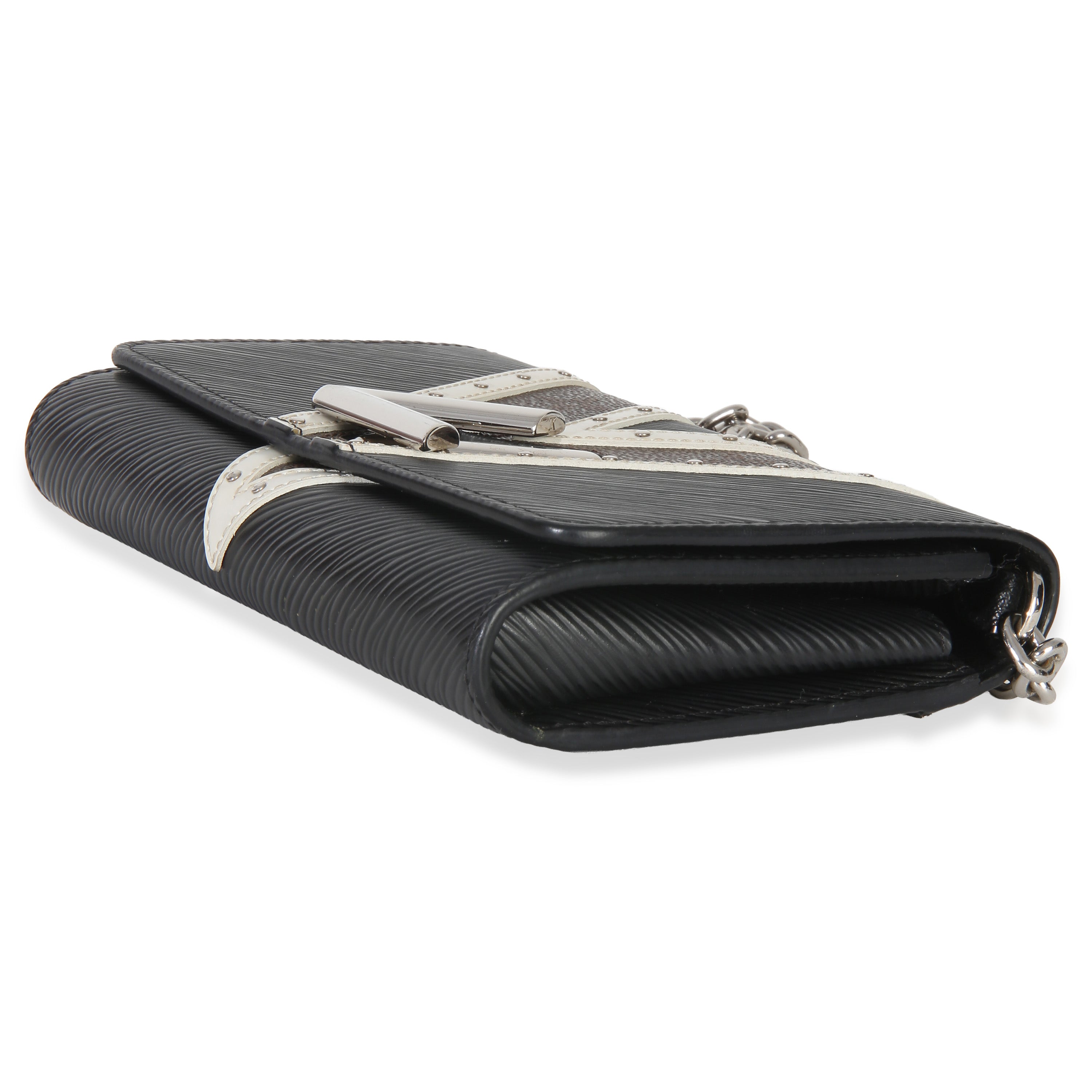 Black White V Monogram Canvas Twist Wallet on Chain