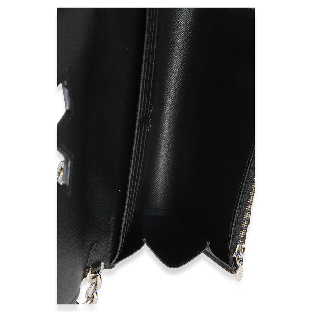 Black White V Monogram Canvas Twist Wallet on Chain