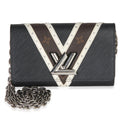 Black White V Monogram Canvas Twist Wallet on Chain