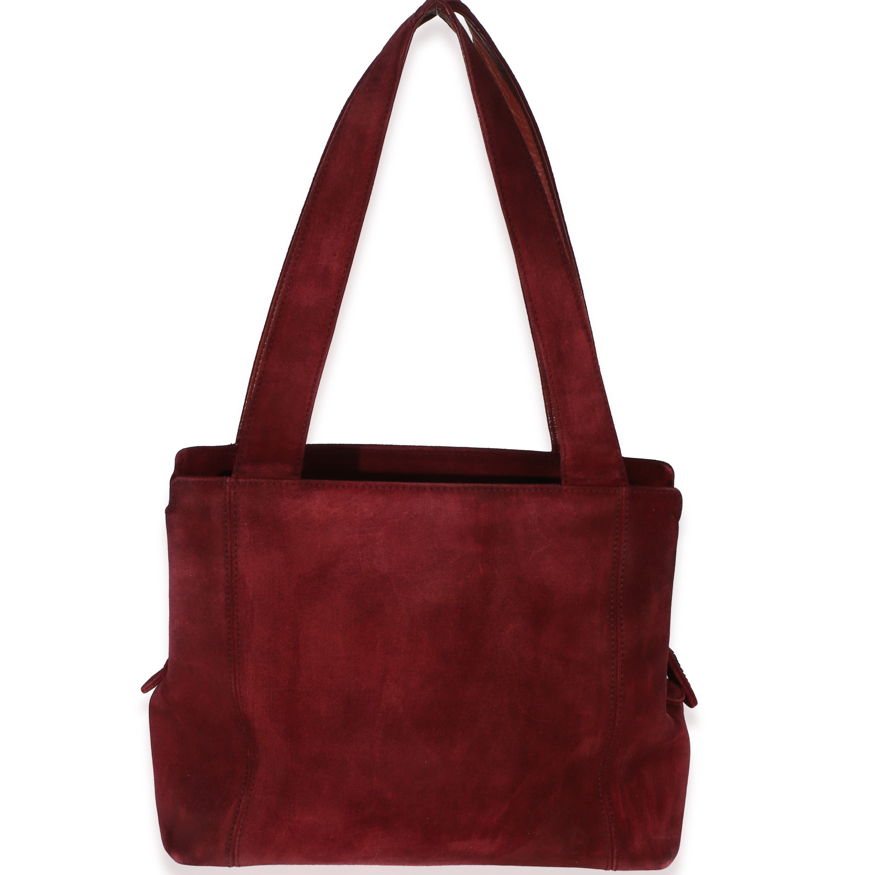 Vintage Red Suede Logo Small Tote
