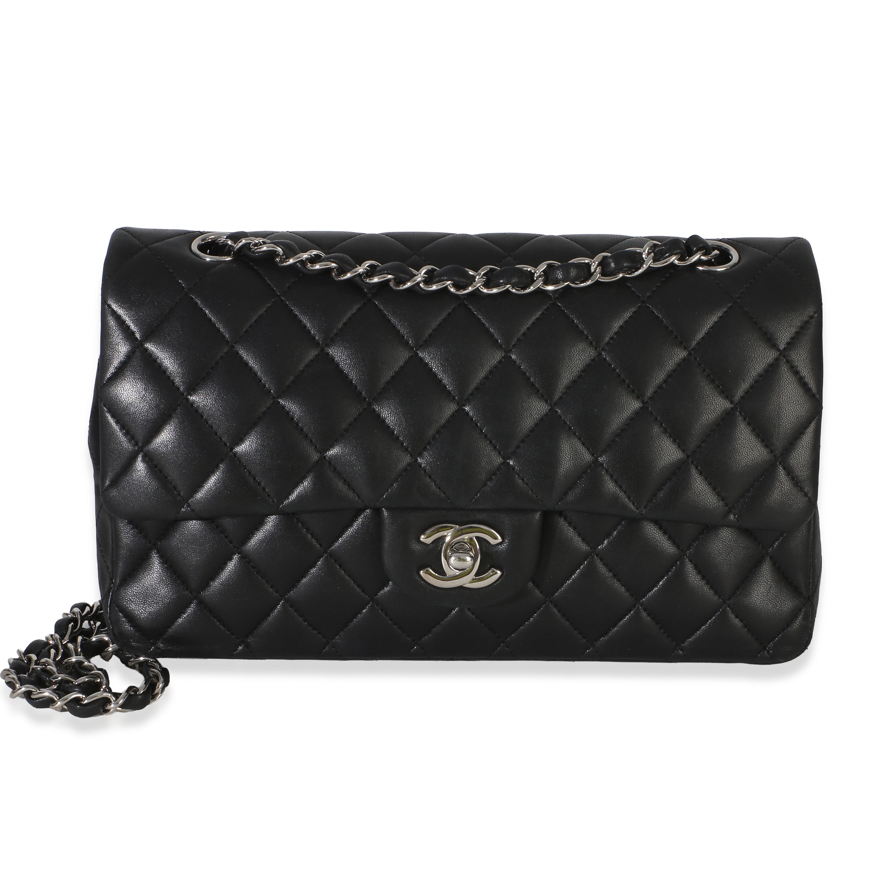 Black Quilted Lambskin Medium Classic Double Flap Bag