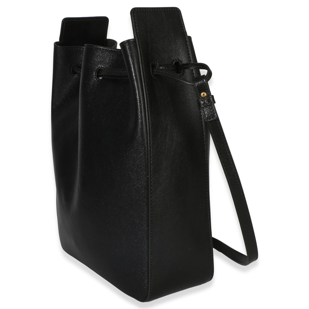 Black Calfskin Small Bucket Bag