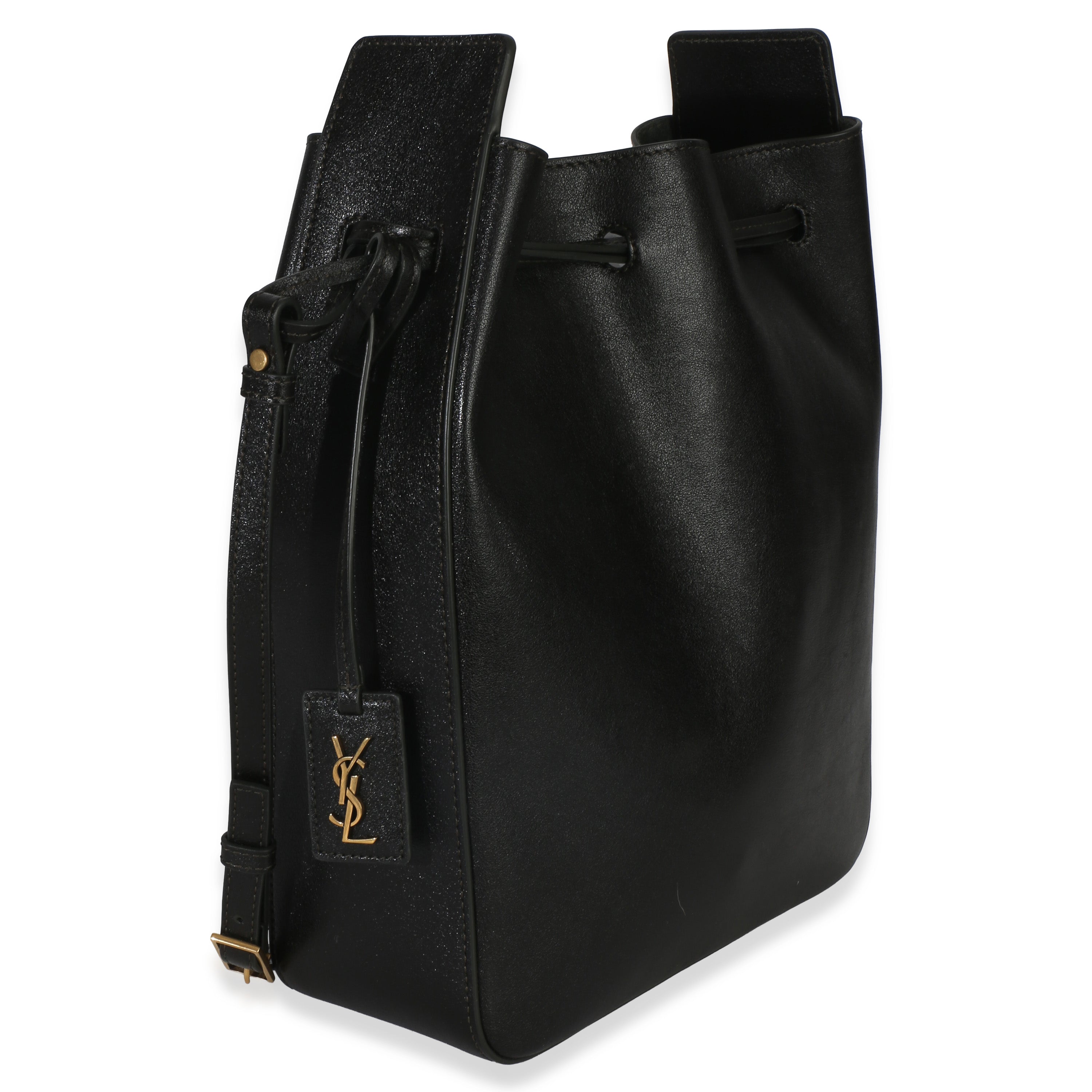 Black Calfskin Small Bucket Bag