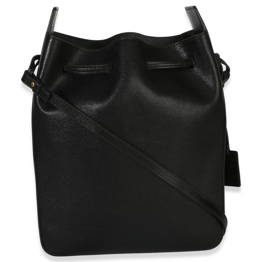 Black Calfskin Small Bucket Bag