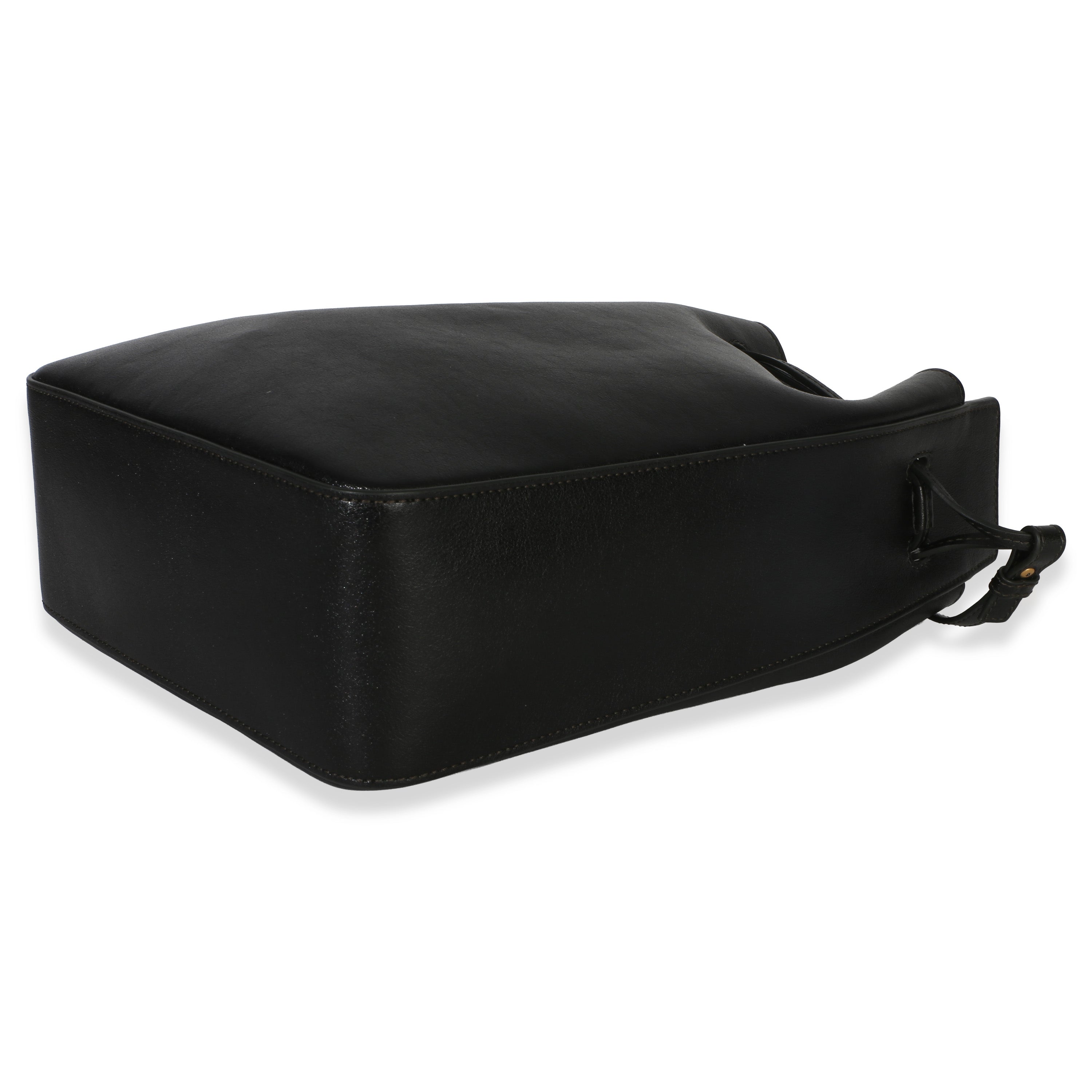 Black Calfskin Small Bucket Bag