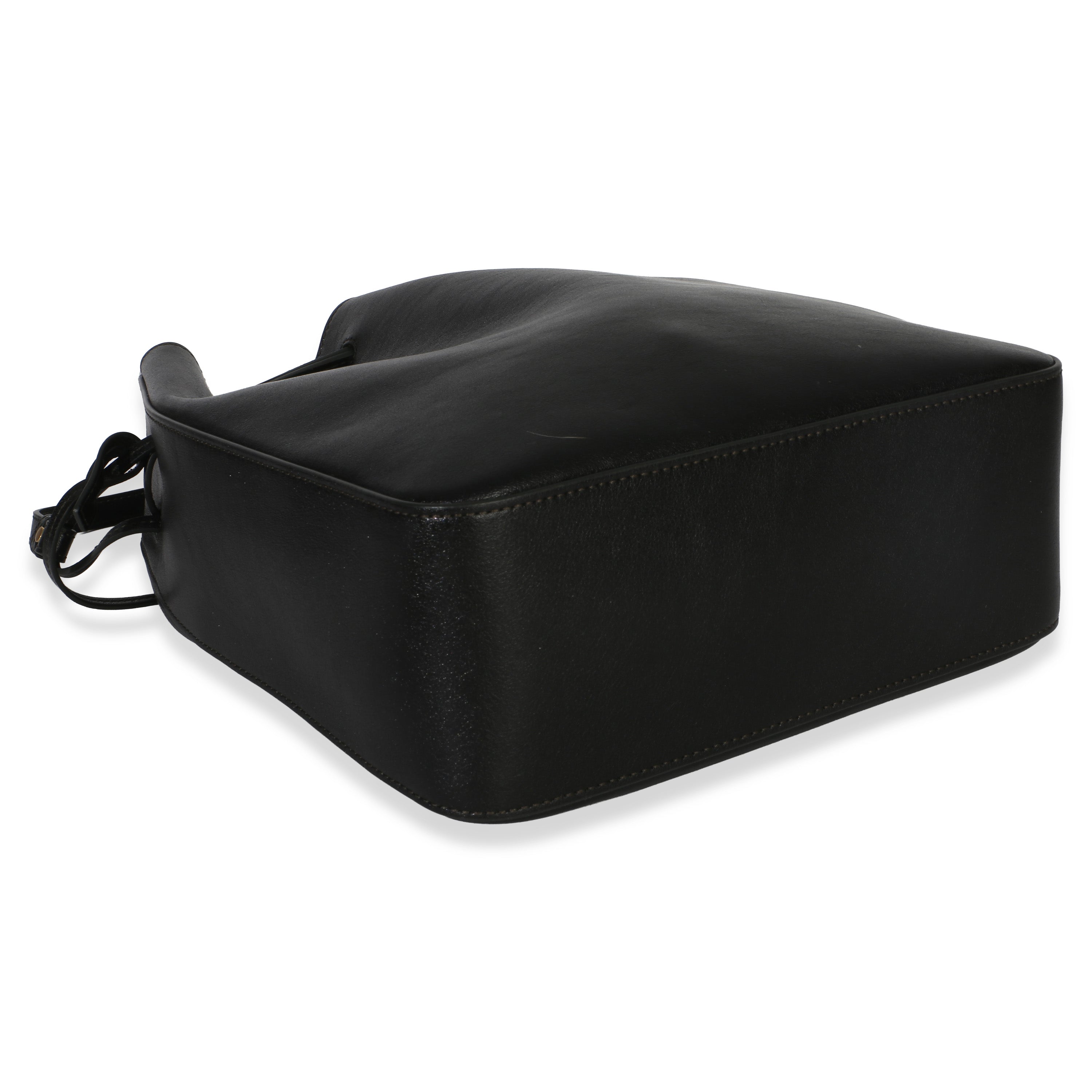 Black Calfskin Small Bucket Bag