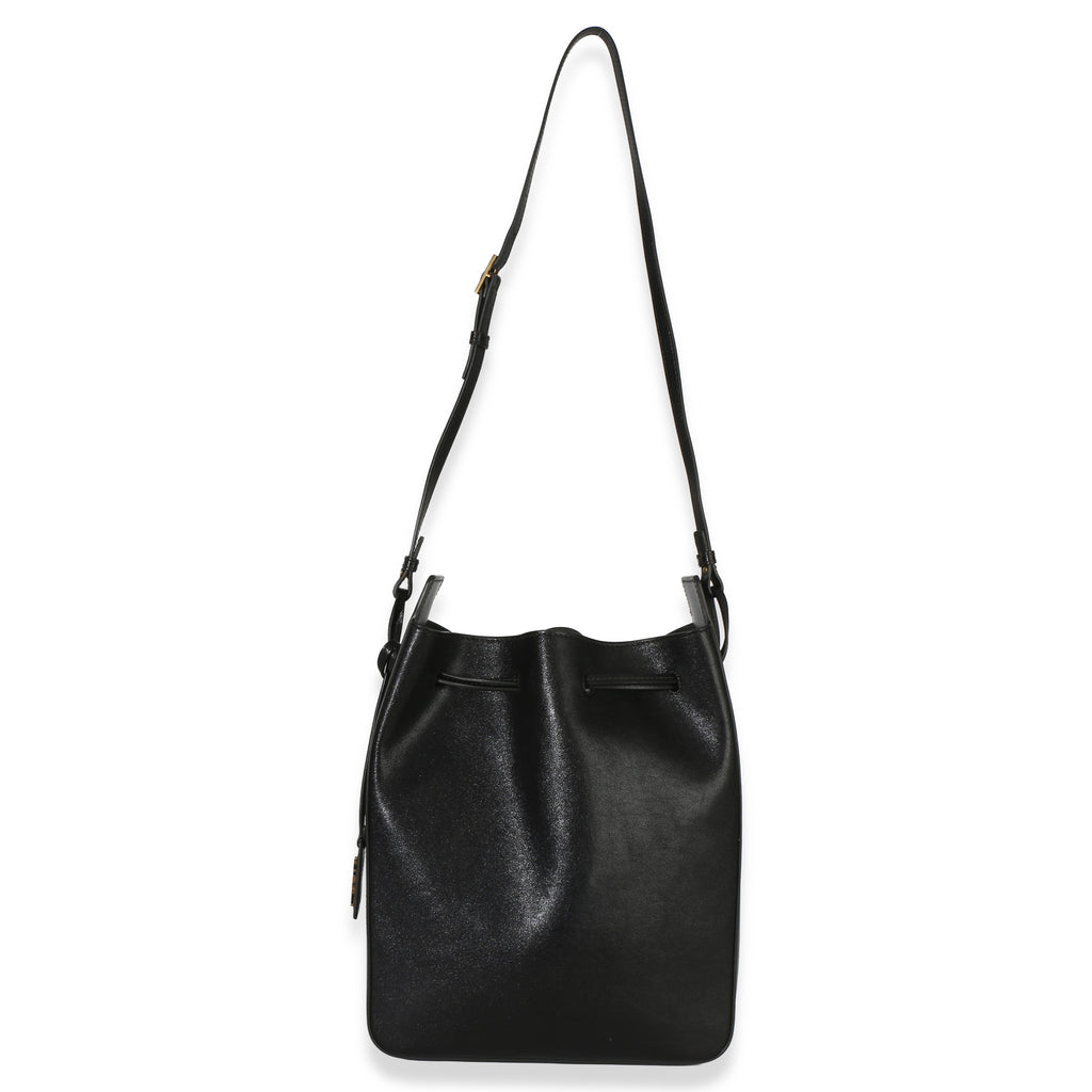 Black Calfskin Small Bucket Bag
