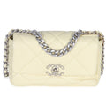 Light Yellow Quilted Lambskin Medium Chanel 19 Flap Bag