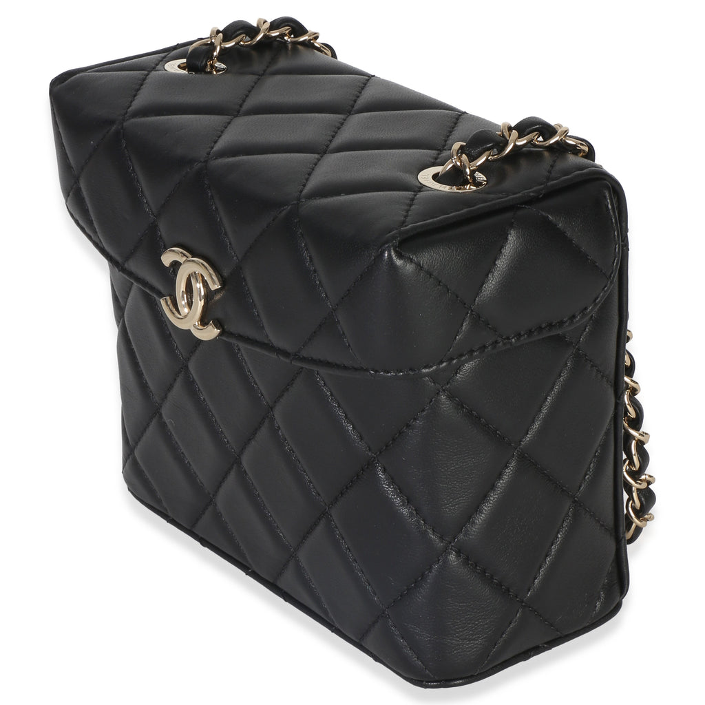 Black Quilted Lambskin Small Secret Box Bag