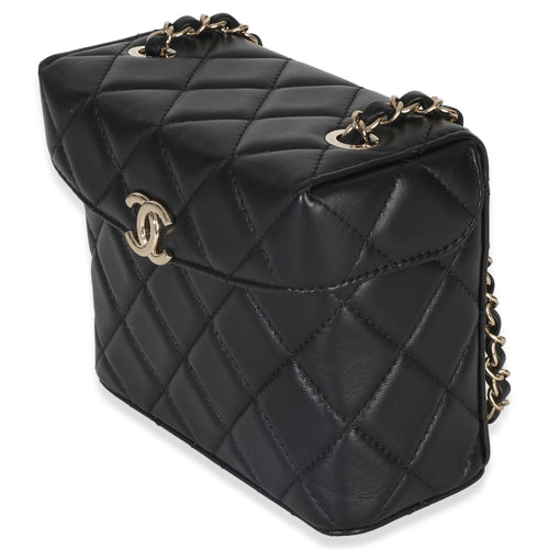 Black Quilted Lambskin Small Secret Box Bag