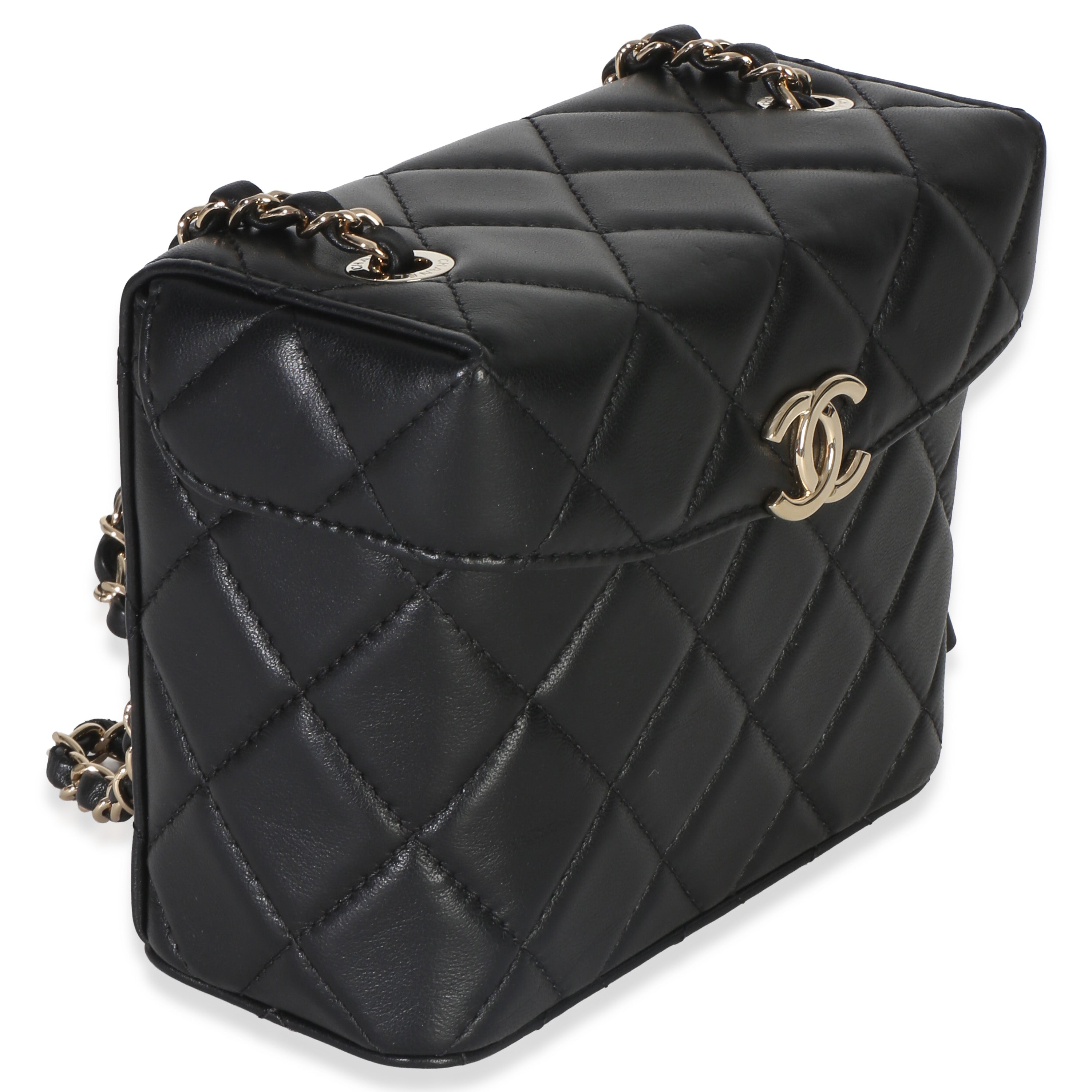Black Quilted Lambskin Small Secret Box Bag