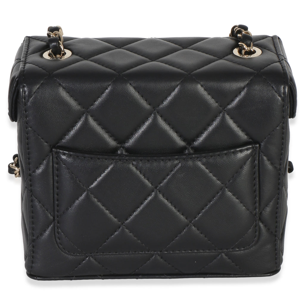 Black Quilted Lambskin Small Secret Box Bag