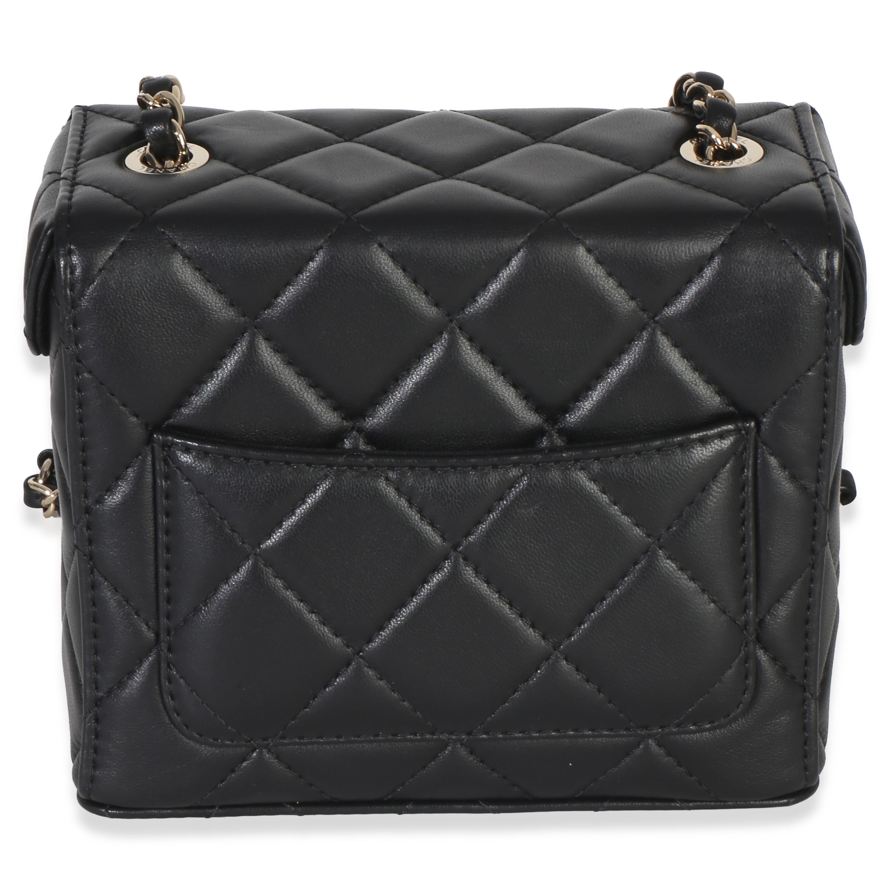 Black Quilted Lambskin Small Secret Box Bag