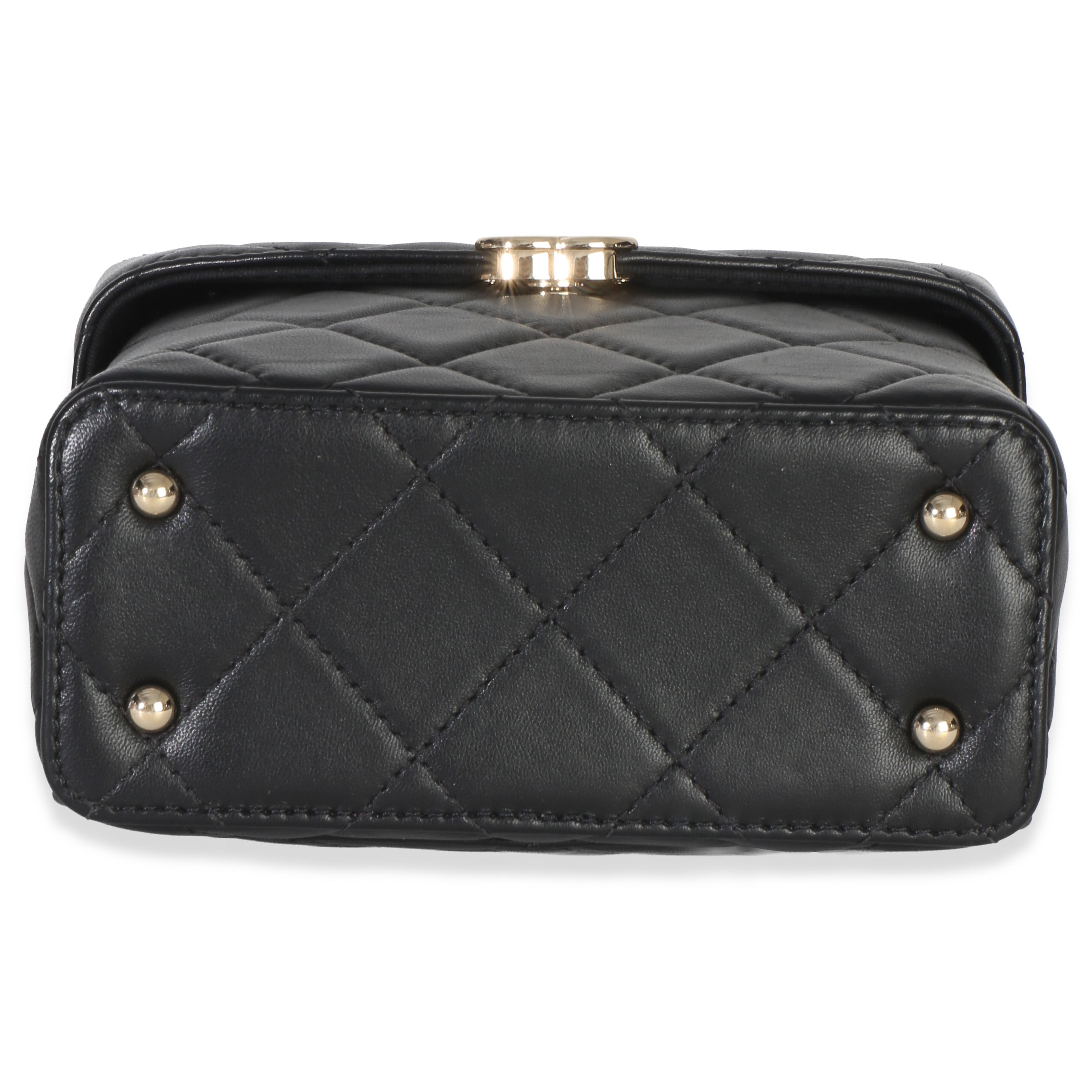 Black Quilted Lambskin Small Secret Box Bag