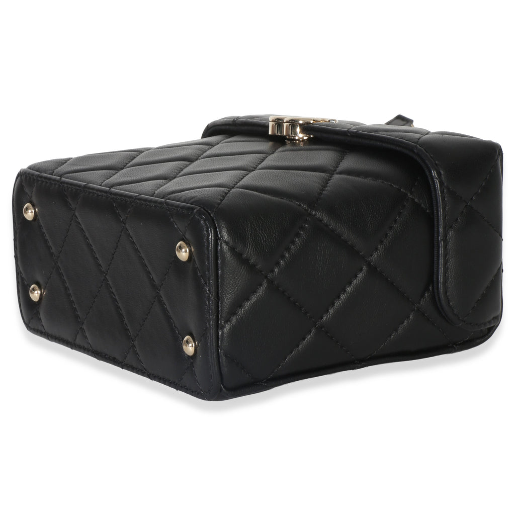 Black Quilted Lambskin Small Secret Box Bag