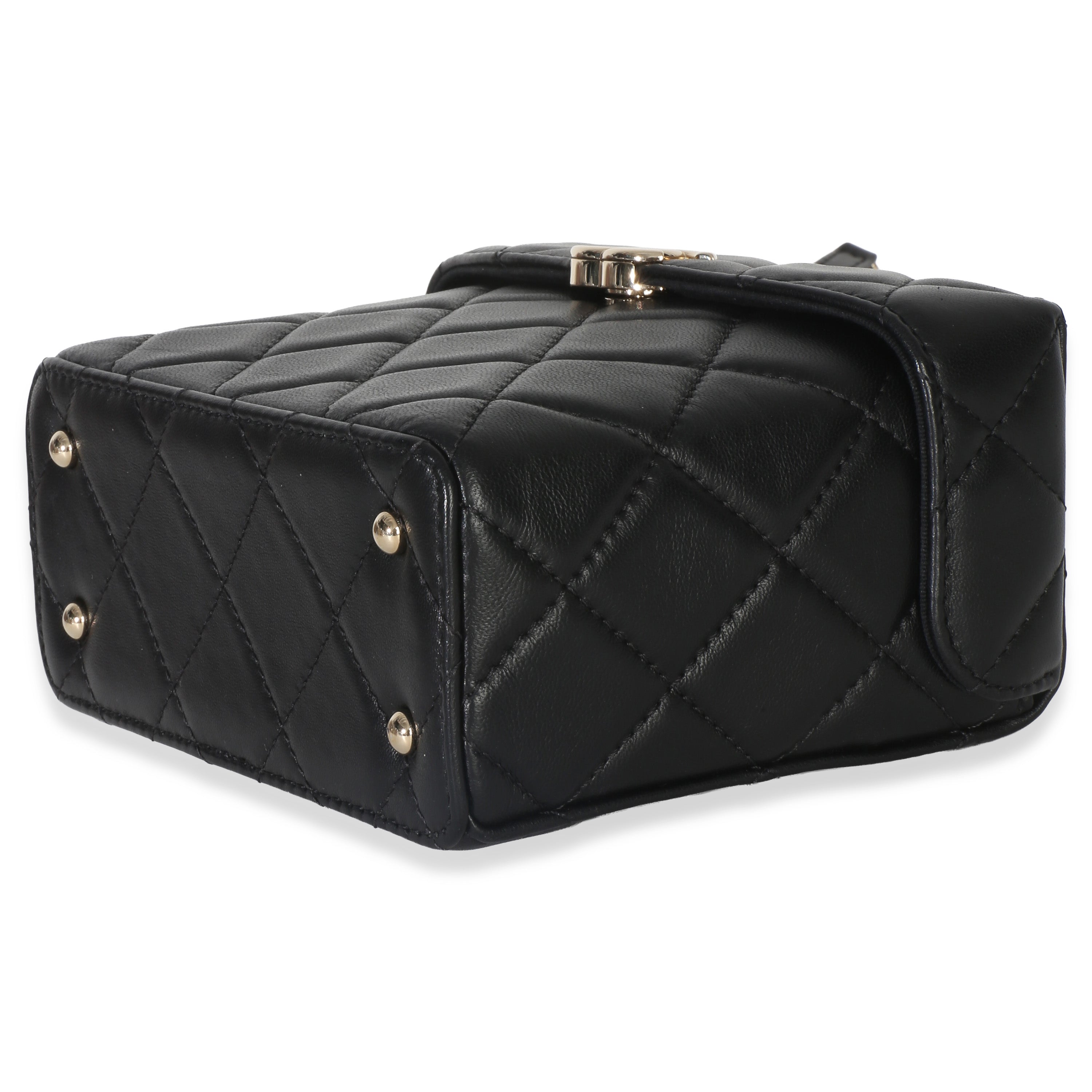 Black Quilted Lambskin Small Secret Box Bag