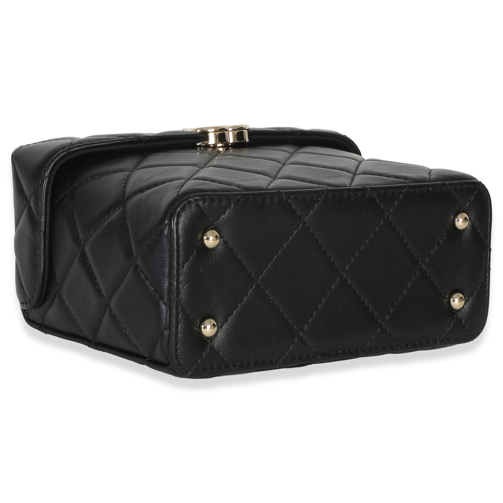 Black Quilted Lambskin Small Secret Box Bag