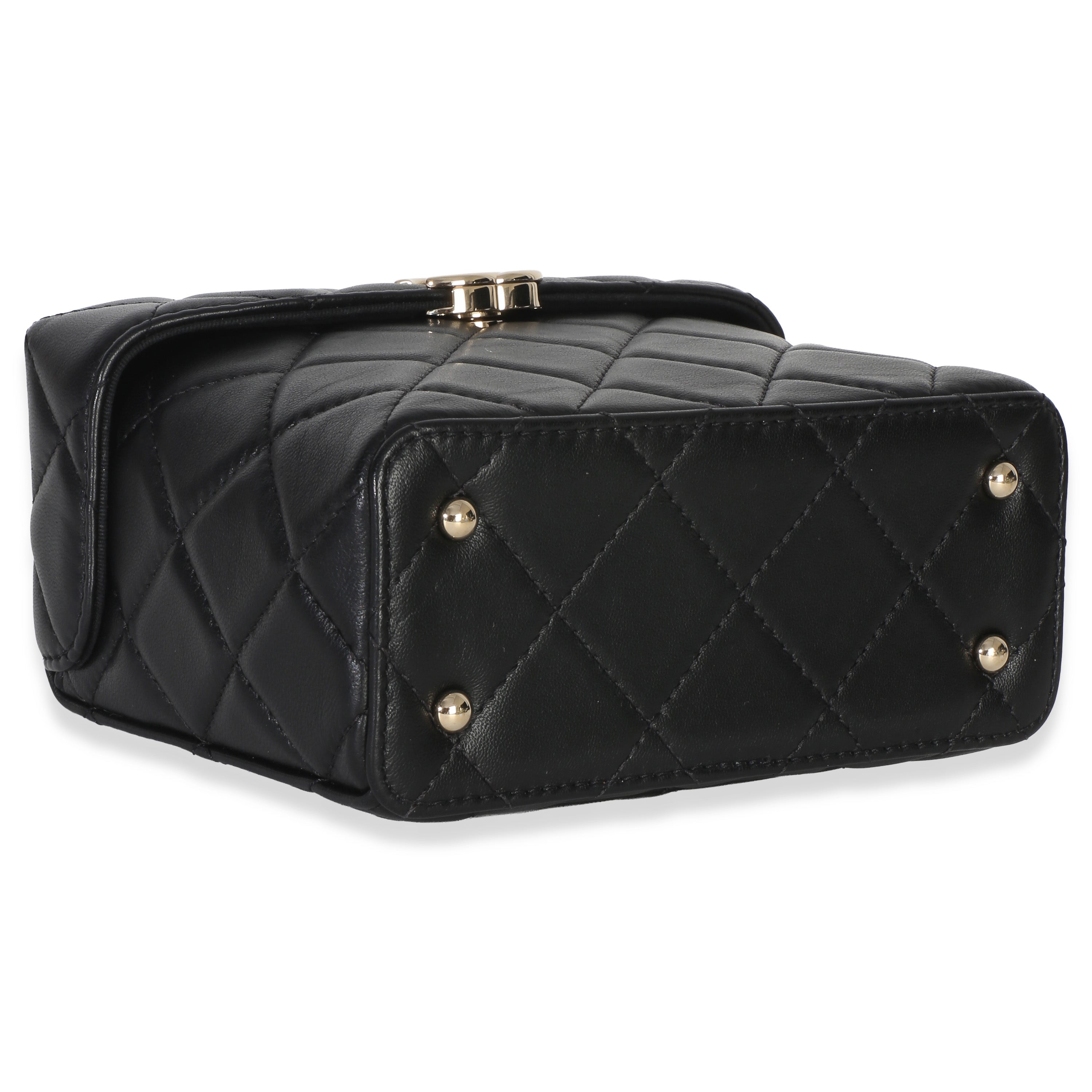 Black Quilted Lambskin Small Secret Box Bag