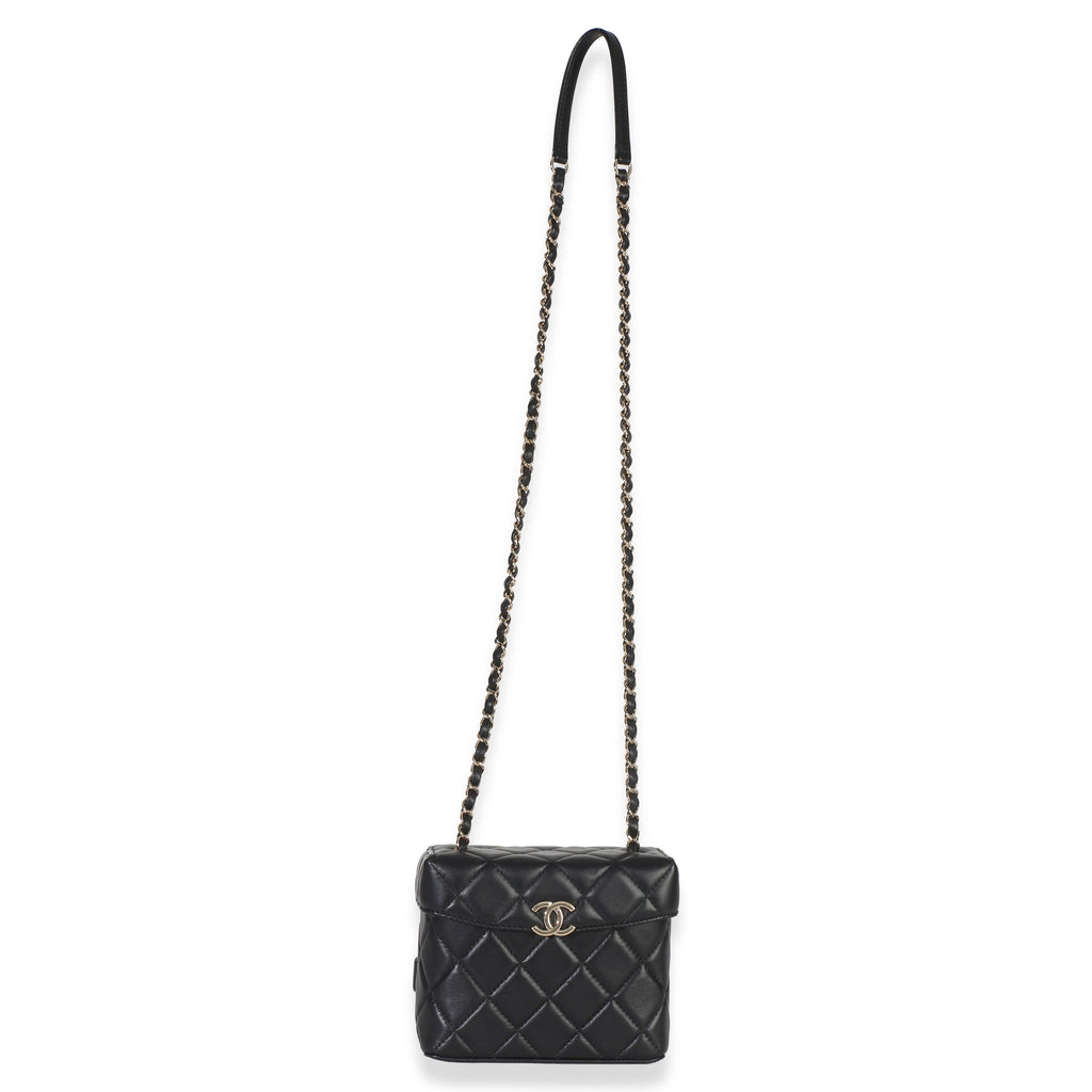 Black Quilted Lambskin Small Secret Box Bag