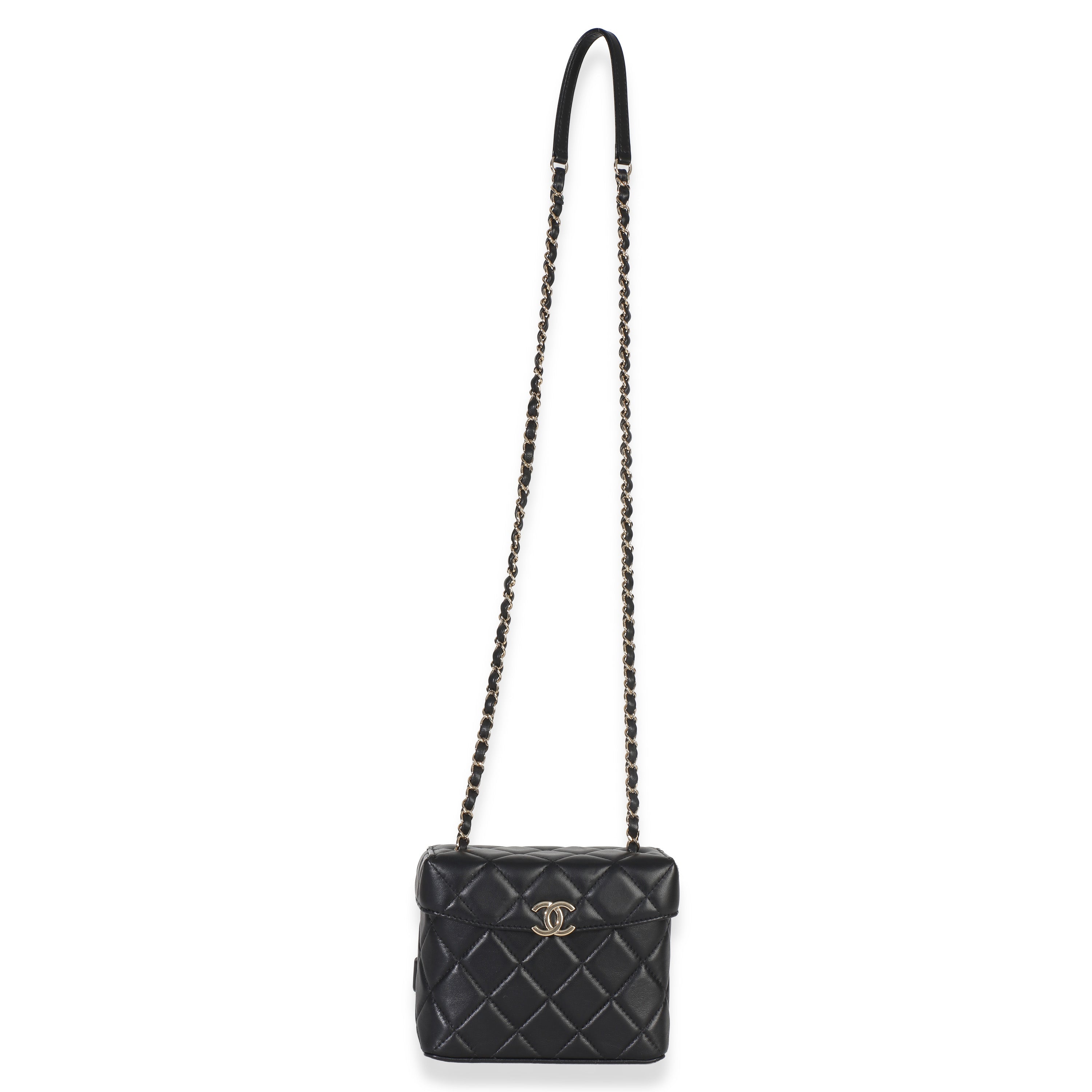 Black Quilted Lambskin Small Secret Box Bag