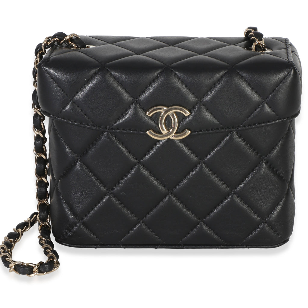 Black Quilted Lambskin Small Secret Box Bag