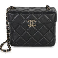 Black Quilted Lambskin Small Secret Box Bag