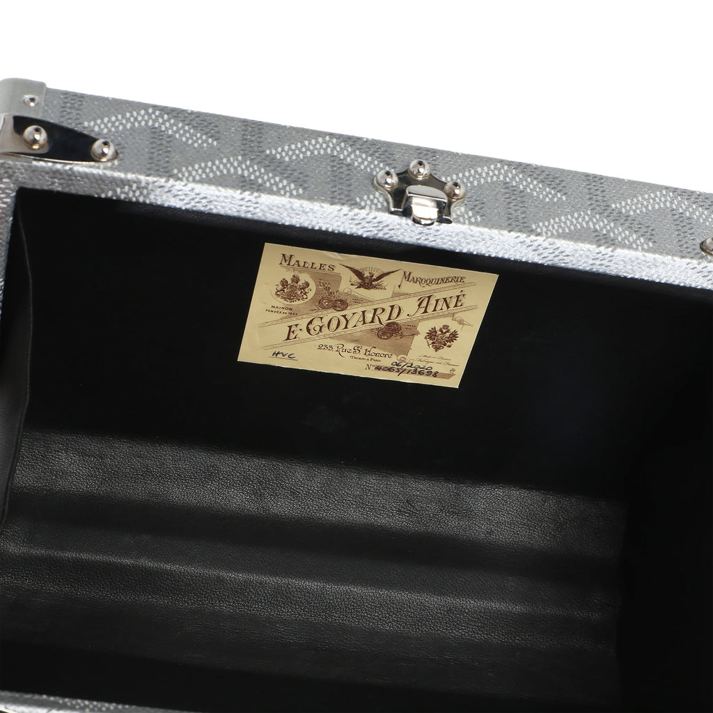 Silver Precious Metals Goyardine Canvas Minaudiere Trunk