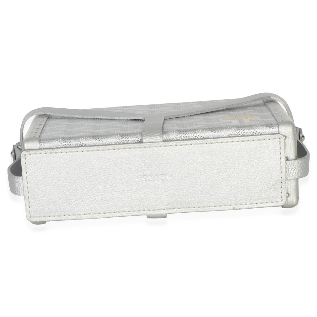 Silver Precious Metals Goyardine Canvas Minaudiere Trunk