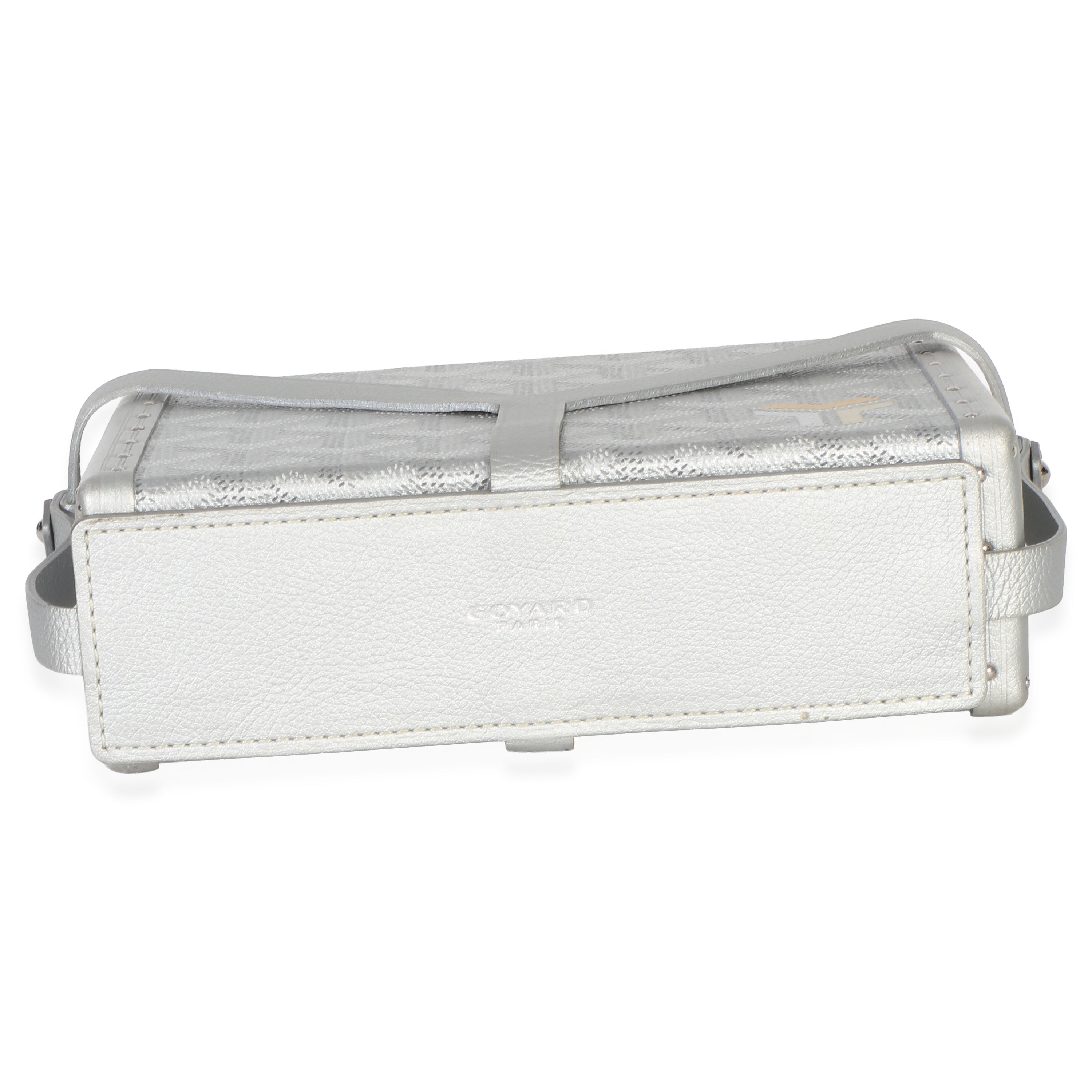 Silver Precious Metals Goyardine Canvas Minaudiere Trunk