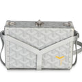 Silver Precious Metals Goyardine Canvas Minaudiere Trunk
