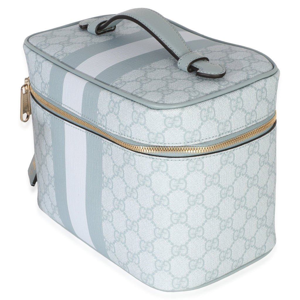Light Blue GG Supreme Monogram Dollar Calfskin Medium Savoy Vanity Case