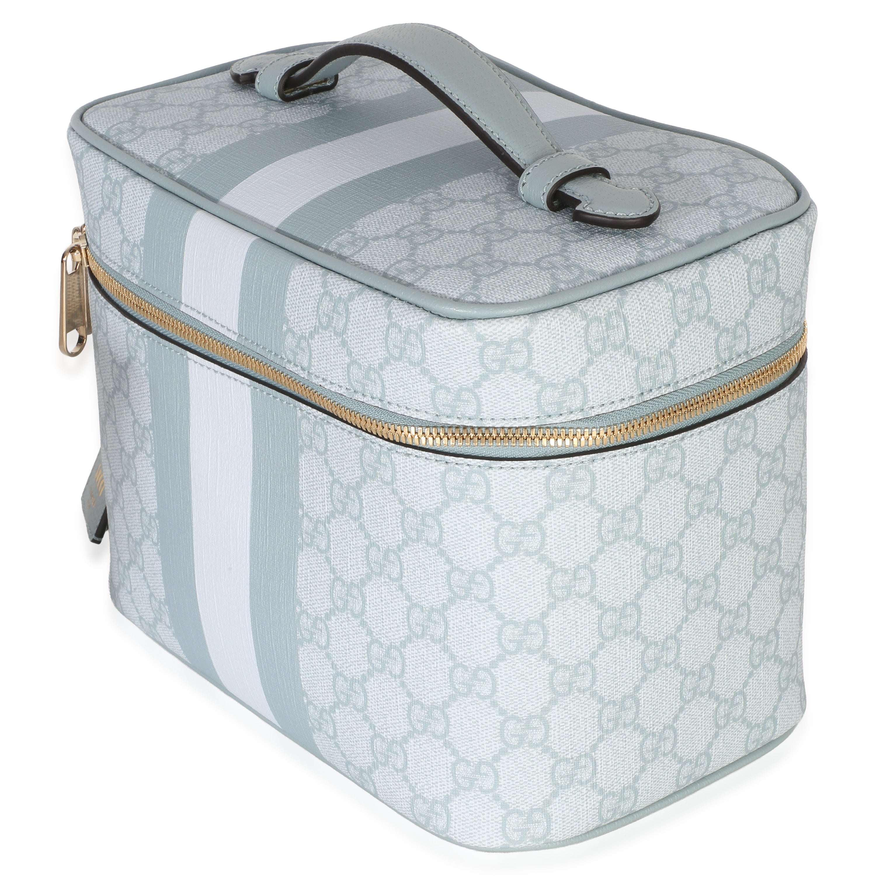 Light Blue GG Supreme Monogram Dollar Calfskin Medium Savoy Vanity Case
