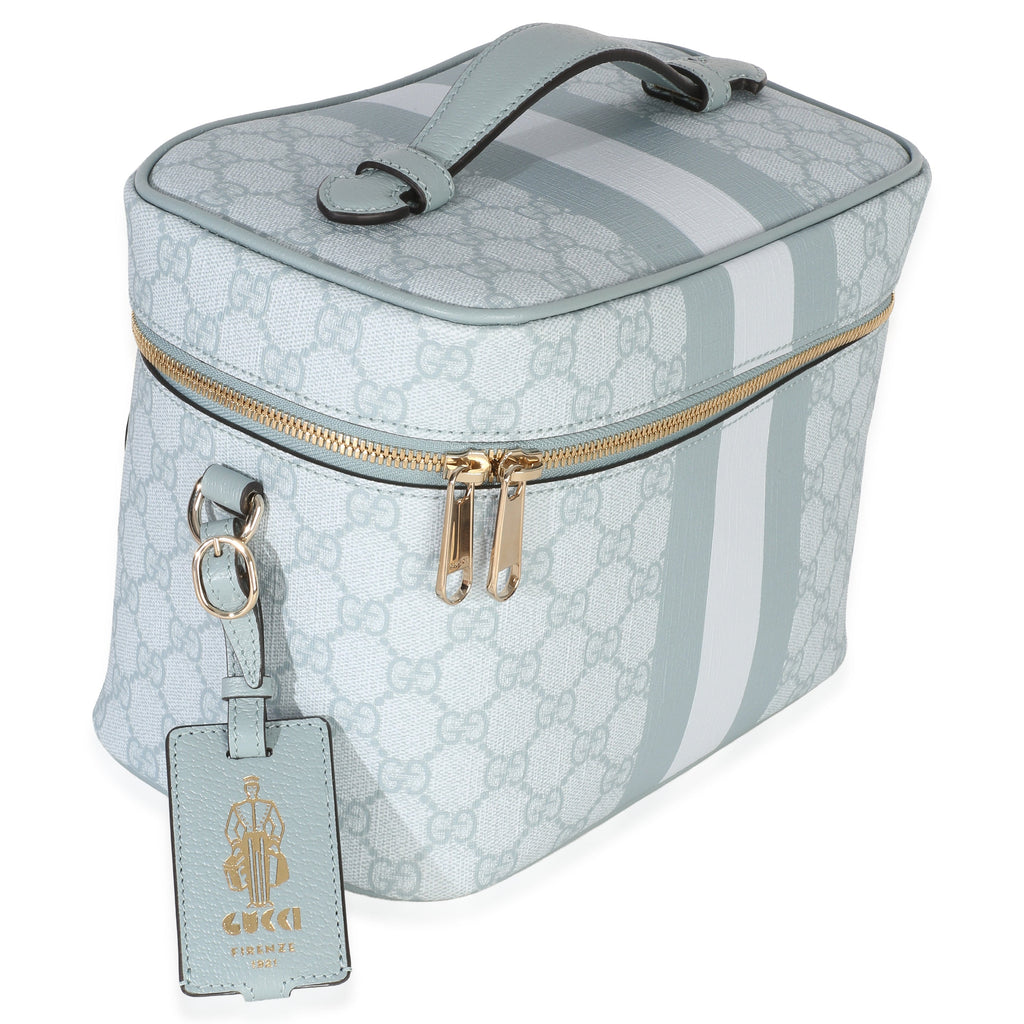 Light Blue GG Supreme Monogram Dollar Calfskin Medium Savoy Vanity Case