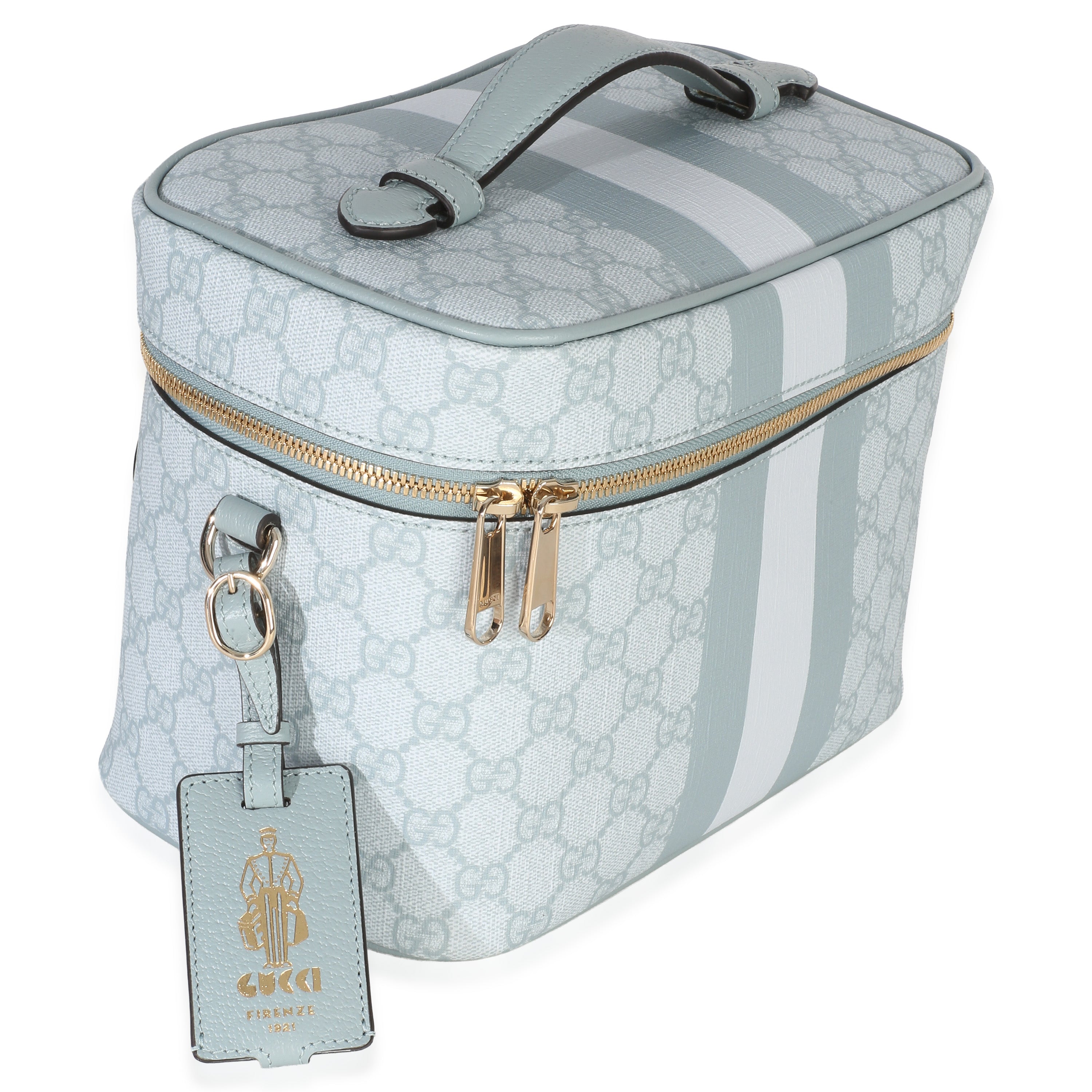 Light Blue GG Supreme Monogram Dollar Calfskin Medium Savoy Vanity Case