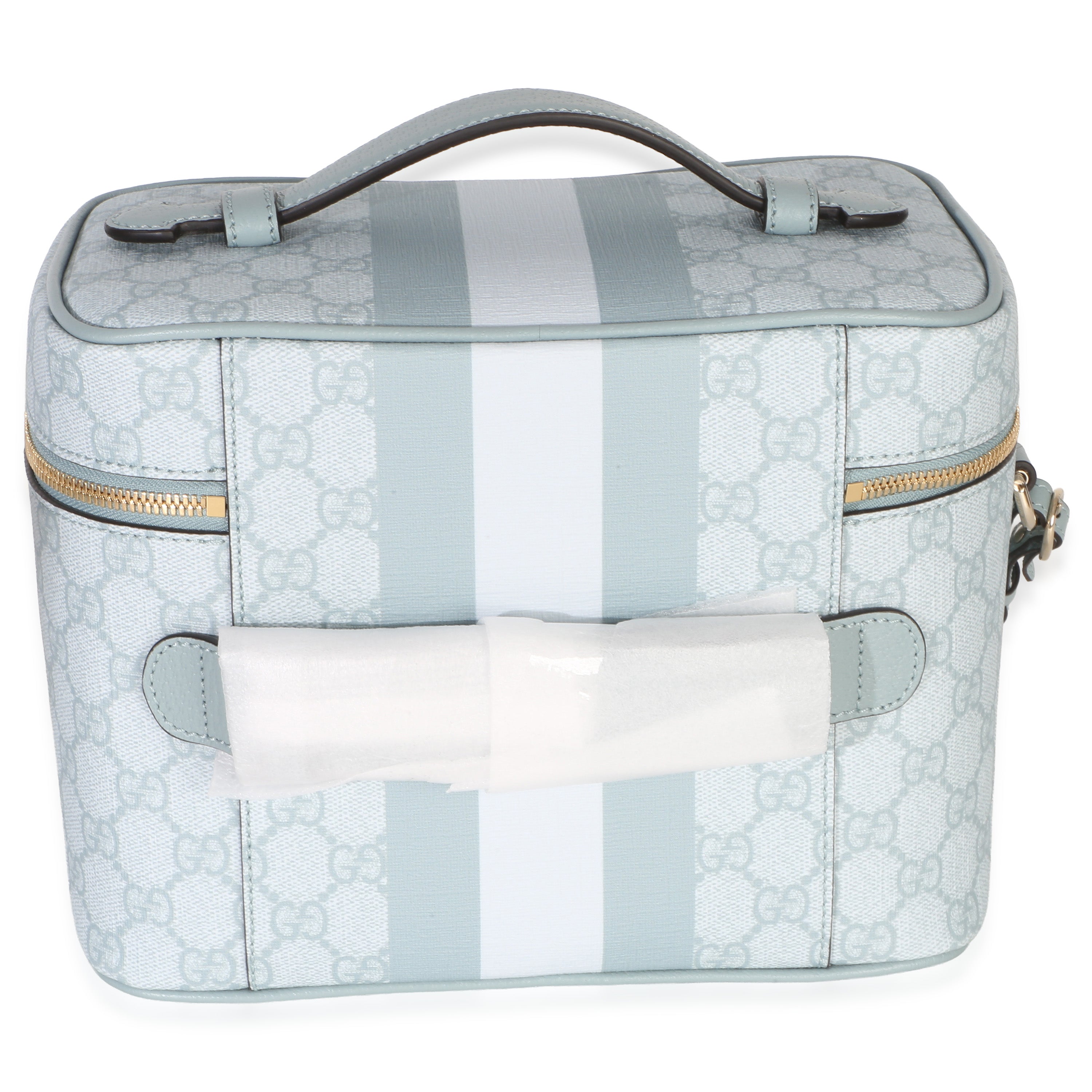 Light Blue GG Supreme Monogram Dollar Calfskin Medium Savoy Vanity Case