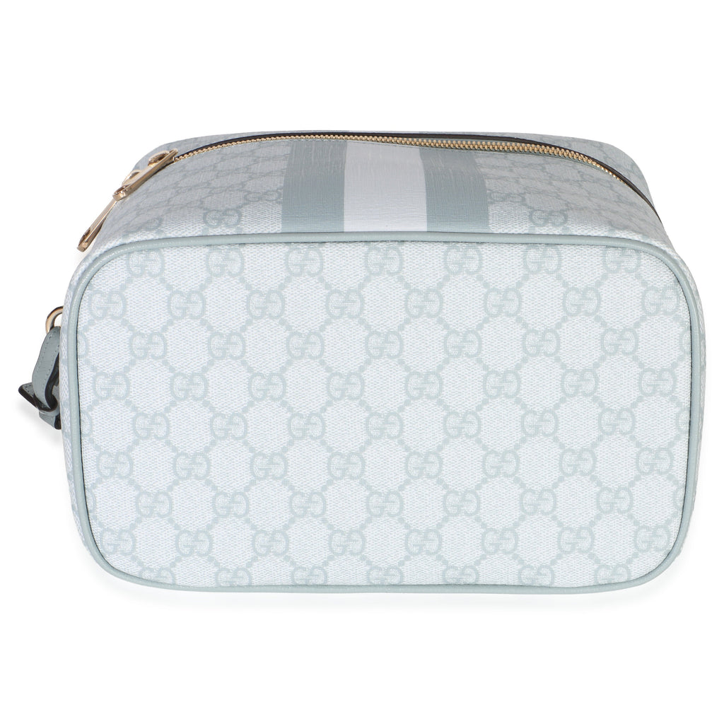 Light Blue GG Supreme Monogram Dollar Calfskin Medium Savoy Vanity Case
