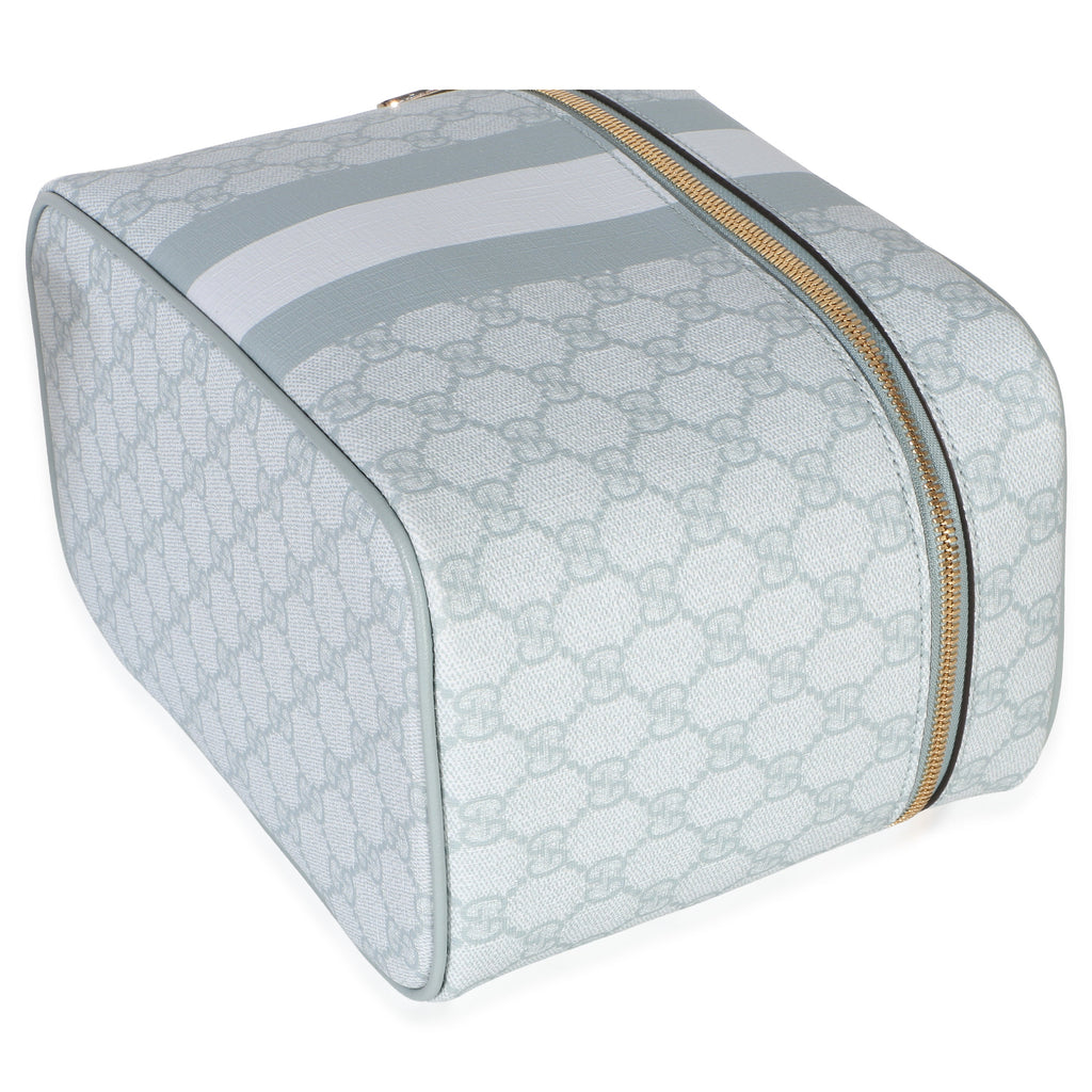 Light Blue GG Supreme Monogram Dollar Calfskin Medium Savoy Vanity Case