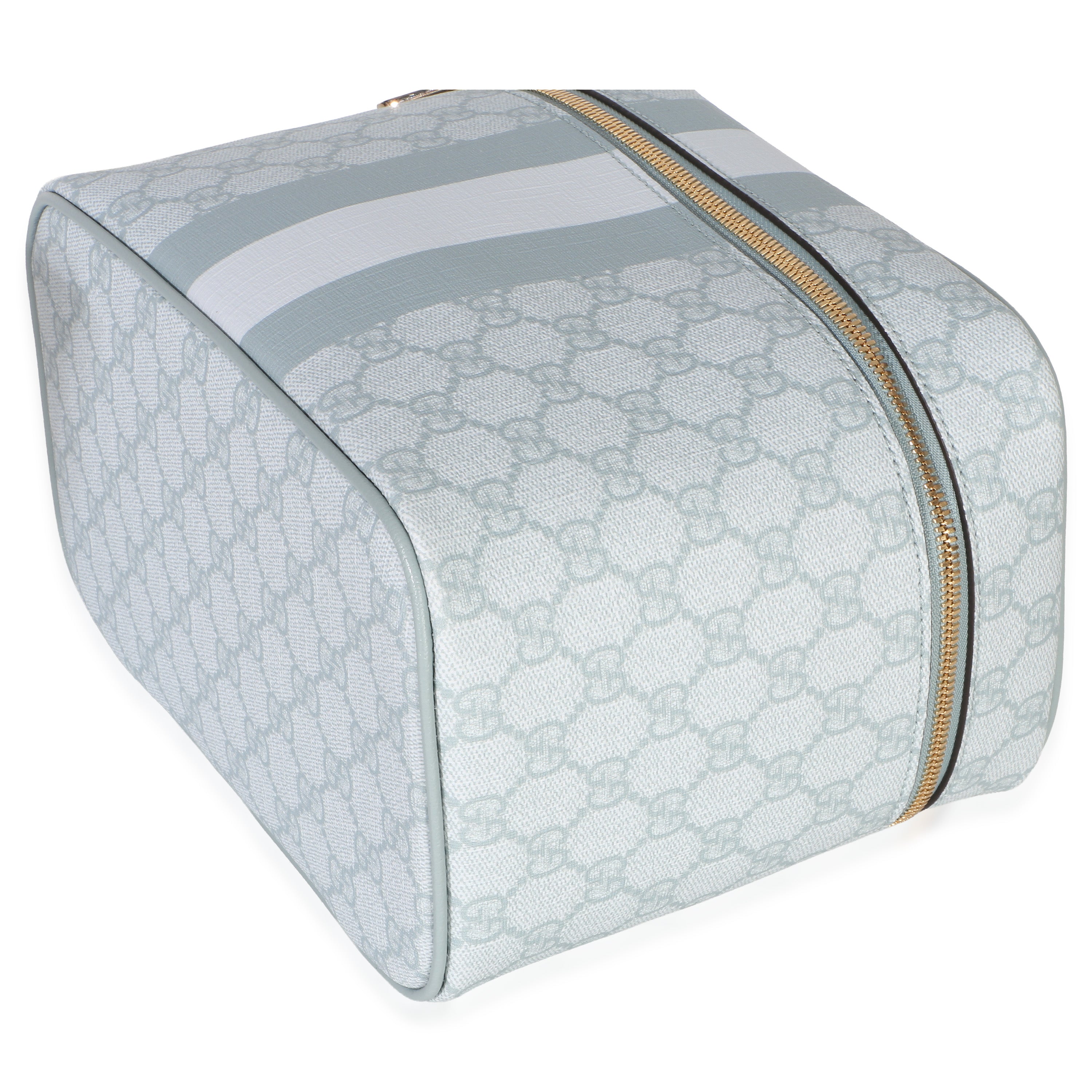 Light Blue GG Supreme Monogram Dollar Calfskin Medium Savoy Vanity Case