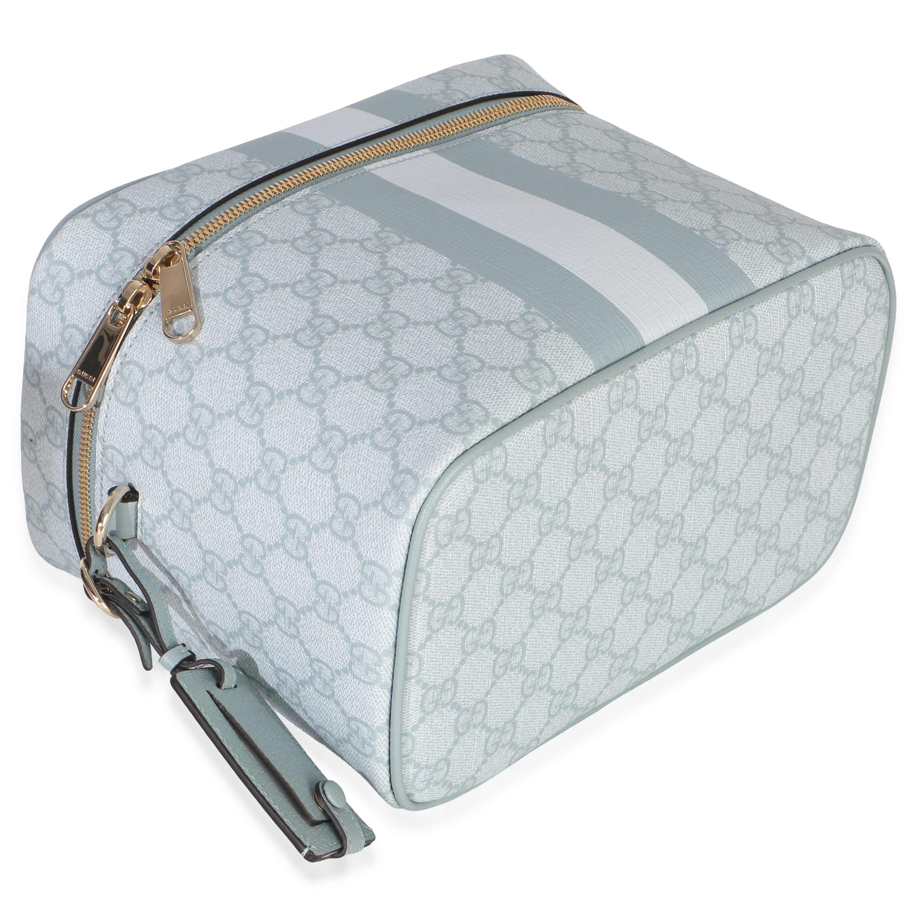Light Blue GG Supreme Monogram Dollar Calfskin Medium Savoy Vanity Case