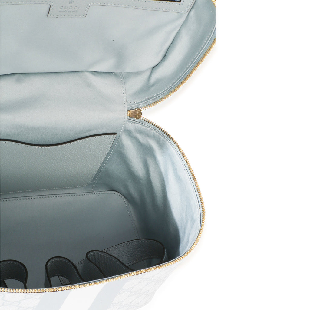 Light Blue GG Supreme Monogram Dollar Calfskin Medium Savoy Vanity Case