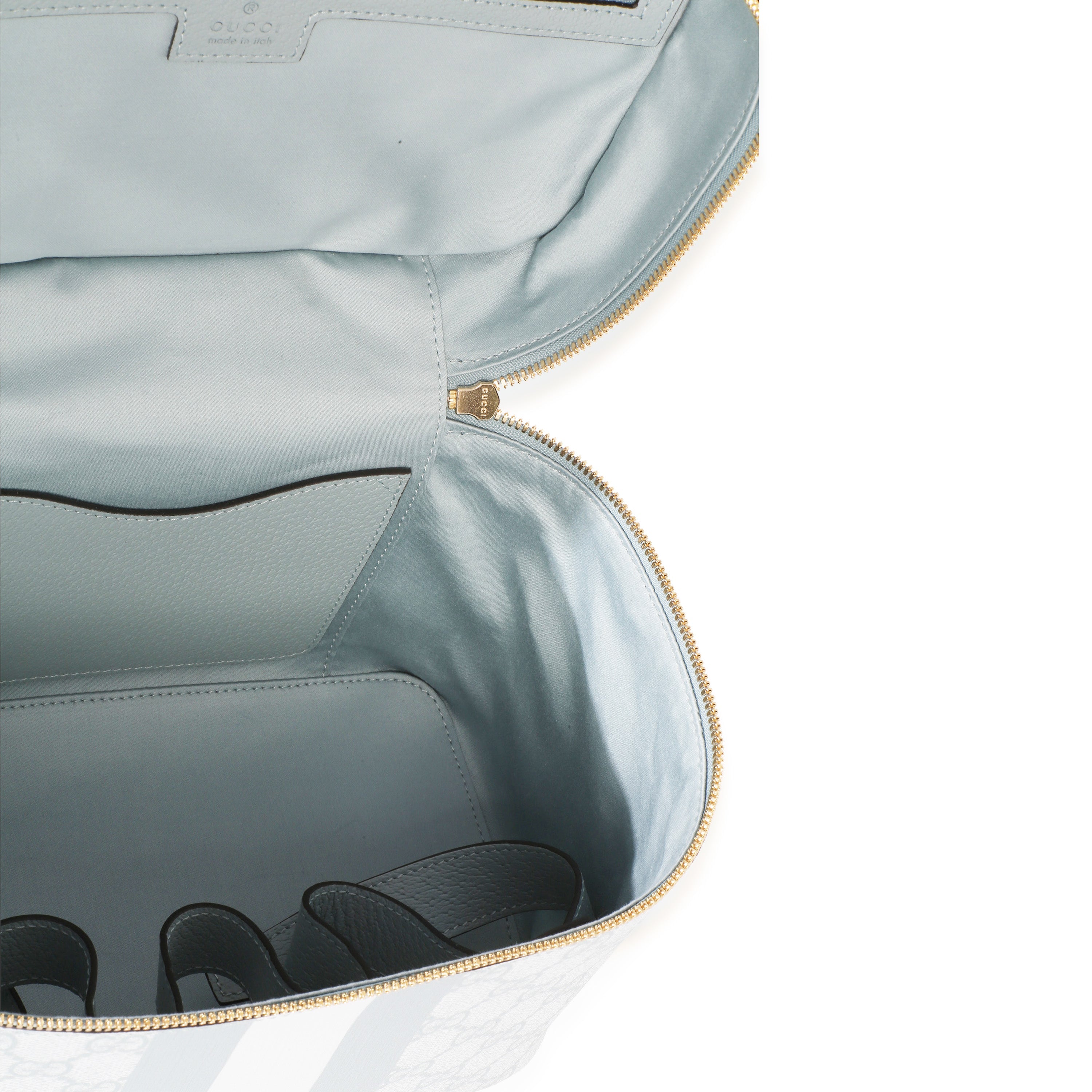 Light Blue GG Supreme Monogram Dollar Calfskin Medium Savoy Vanity Case