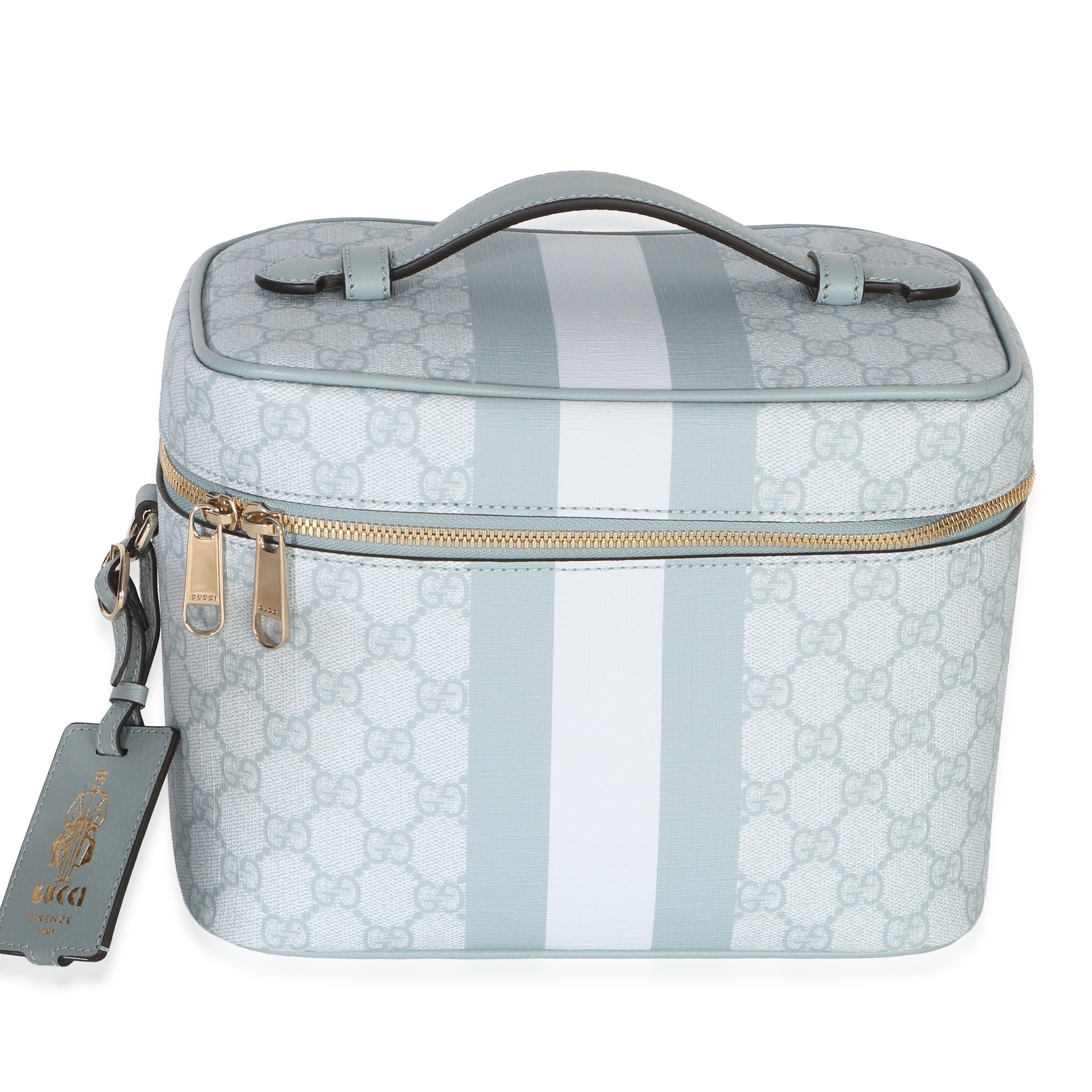 Light Blue GG Supreme Monogram Dollar Calfskin Medium Savoy Vanity Case