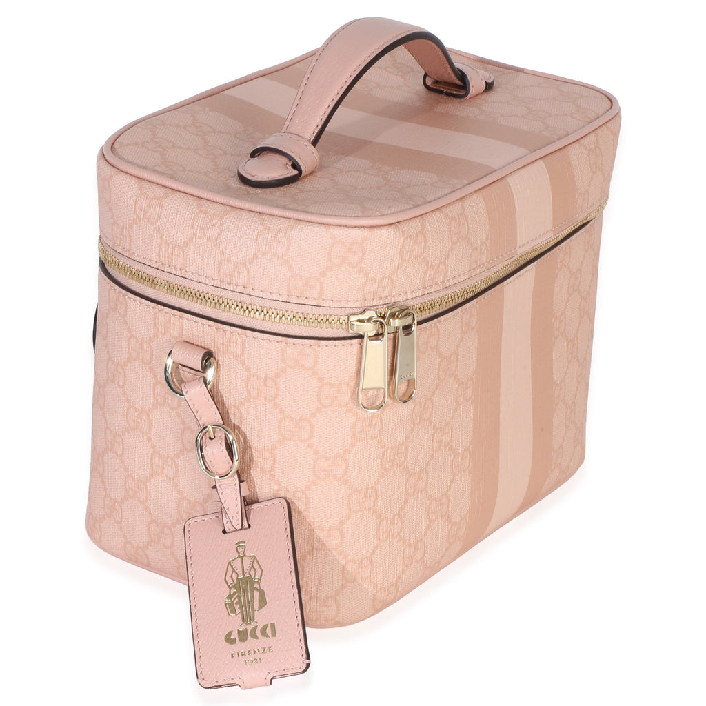 Light Pink GG Supreme Monogram Dollar Calfskin Medium Savoy Vanity Case