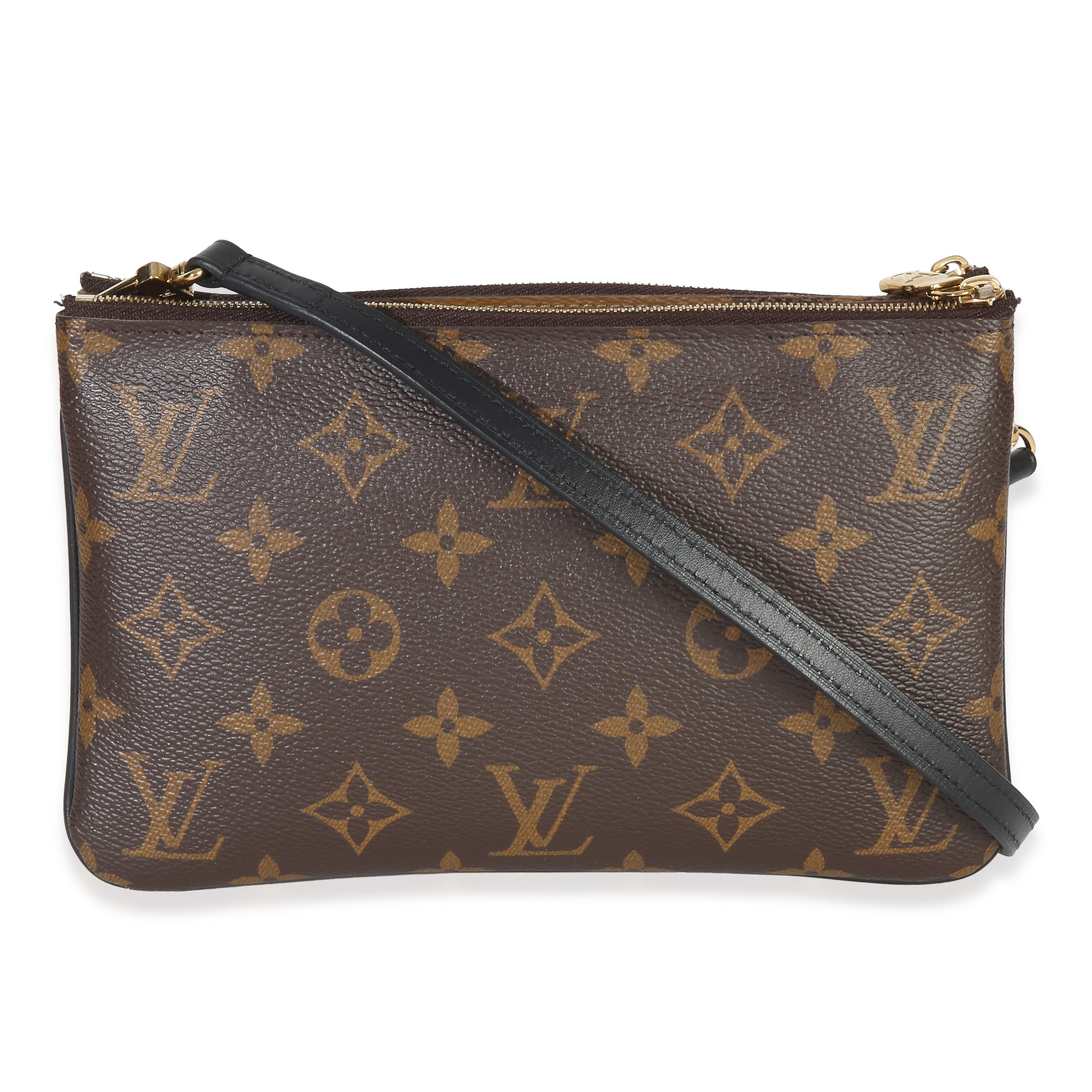 Reverse Monogram Giant Canvas Double Zip Pochette