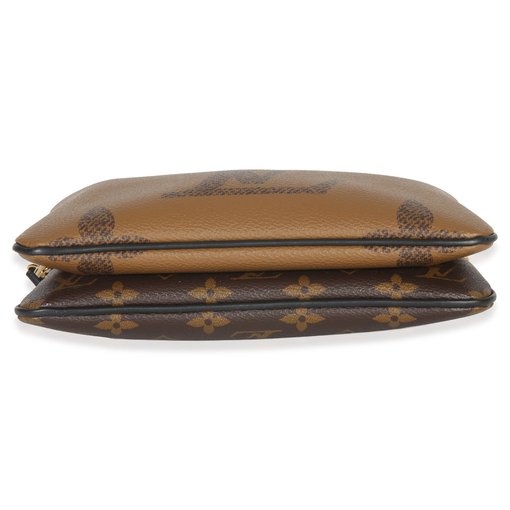 Reverse Monogram Giant Canvas Double Zip Pochette